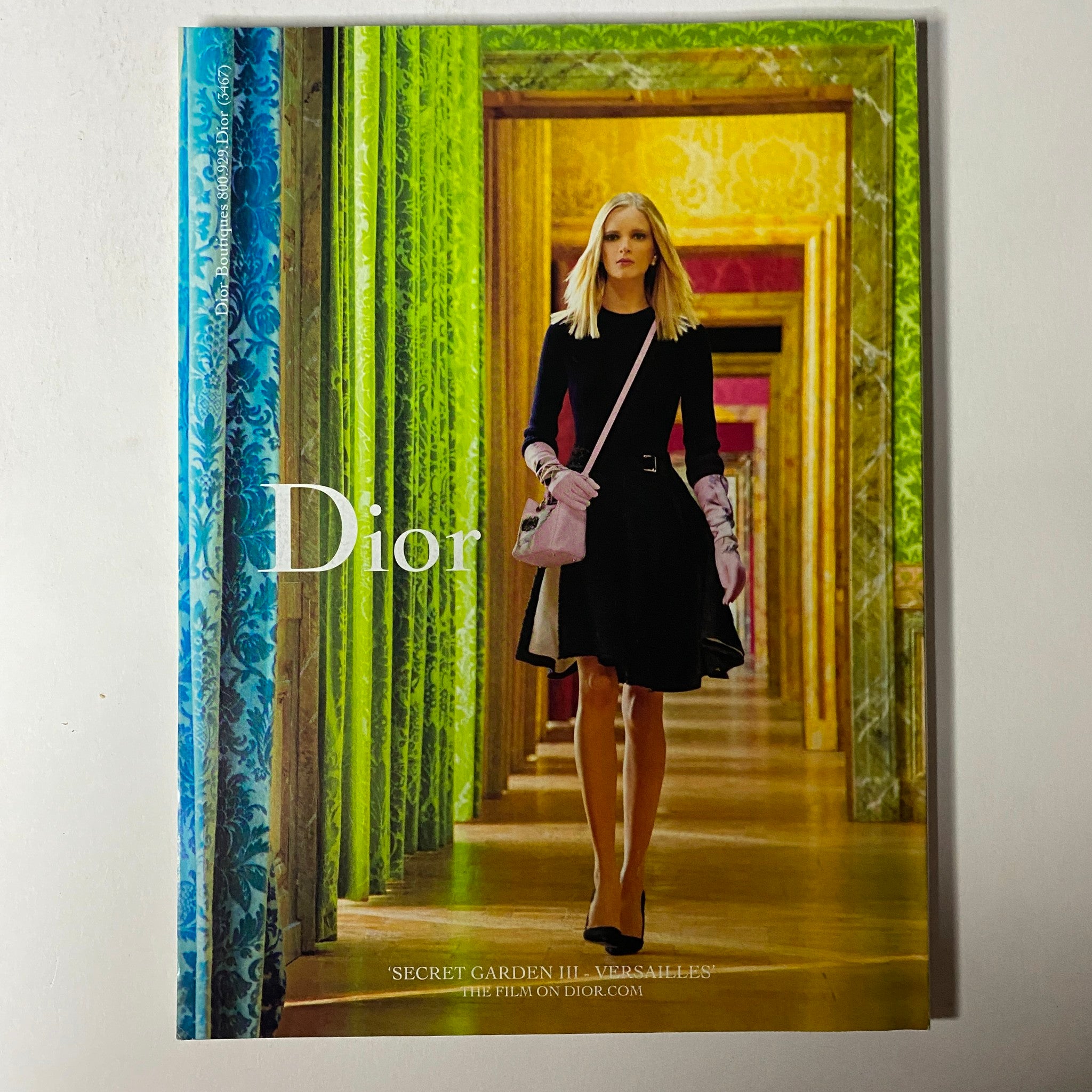 Vogue Magazine August 2014 Blake Lively Cover No Label VG - Dior advertisement featuring a model walking through a luxurious colorful hallway.