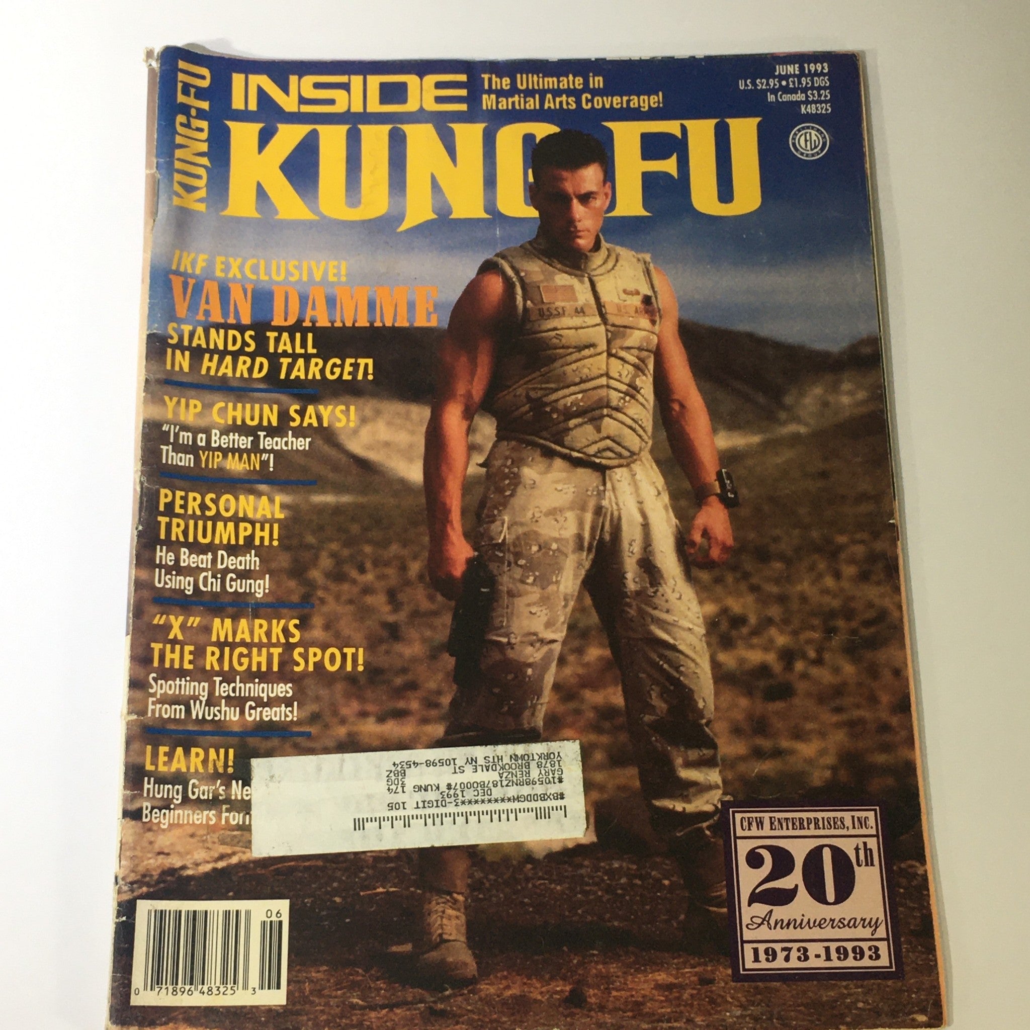 Inside Kung Fu Magazine June 1993 - Jean-Claude Van Damme / Yip Chun