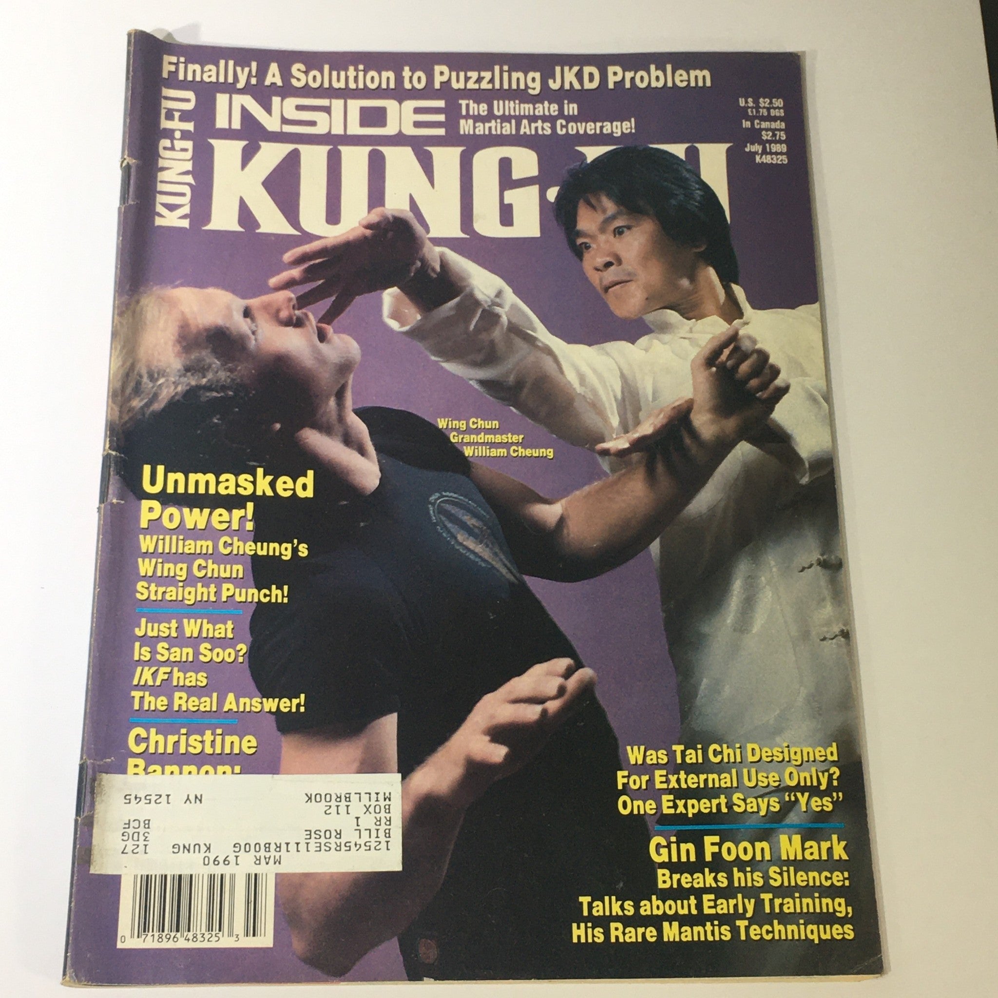 VTG Inside Kung Fu Magazine July 1989 - Wing Chun Grandmaster William Cheung