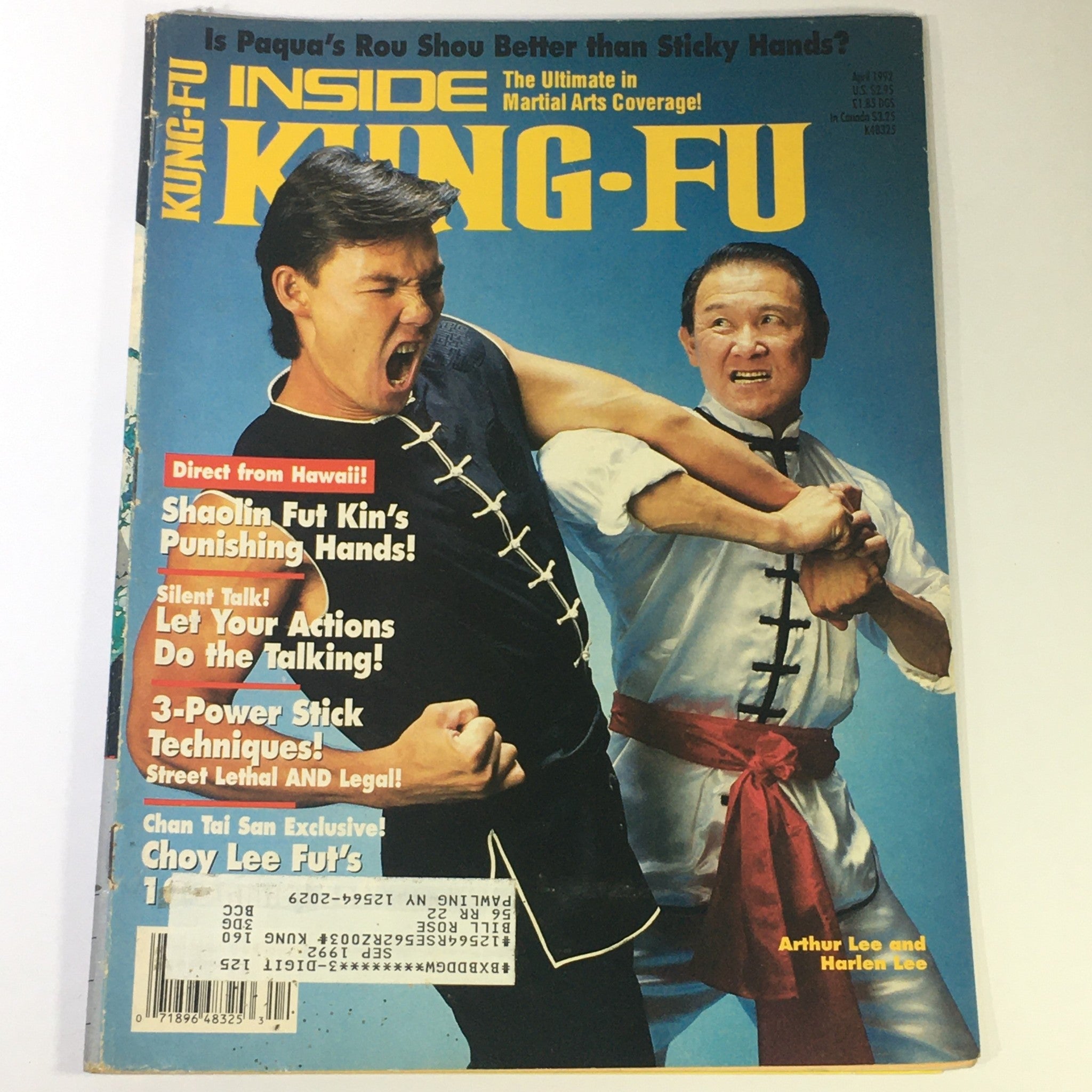 Inside Kung Fu Magazine April 1992 - Arthur Lee and Harlen Lee / Choy Lee Fut