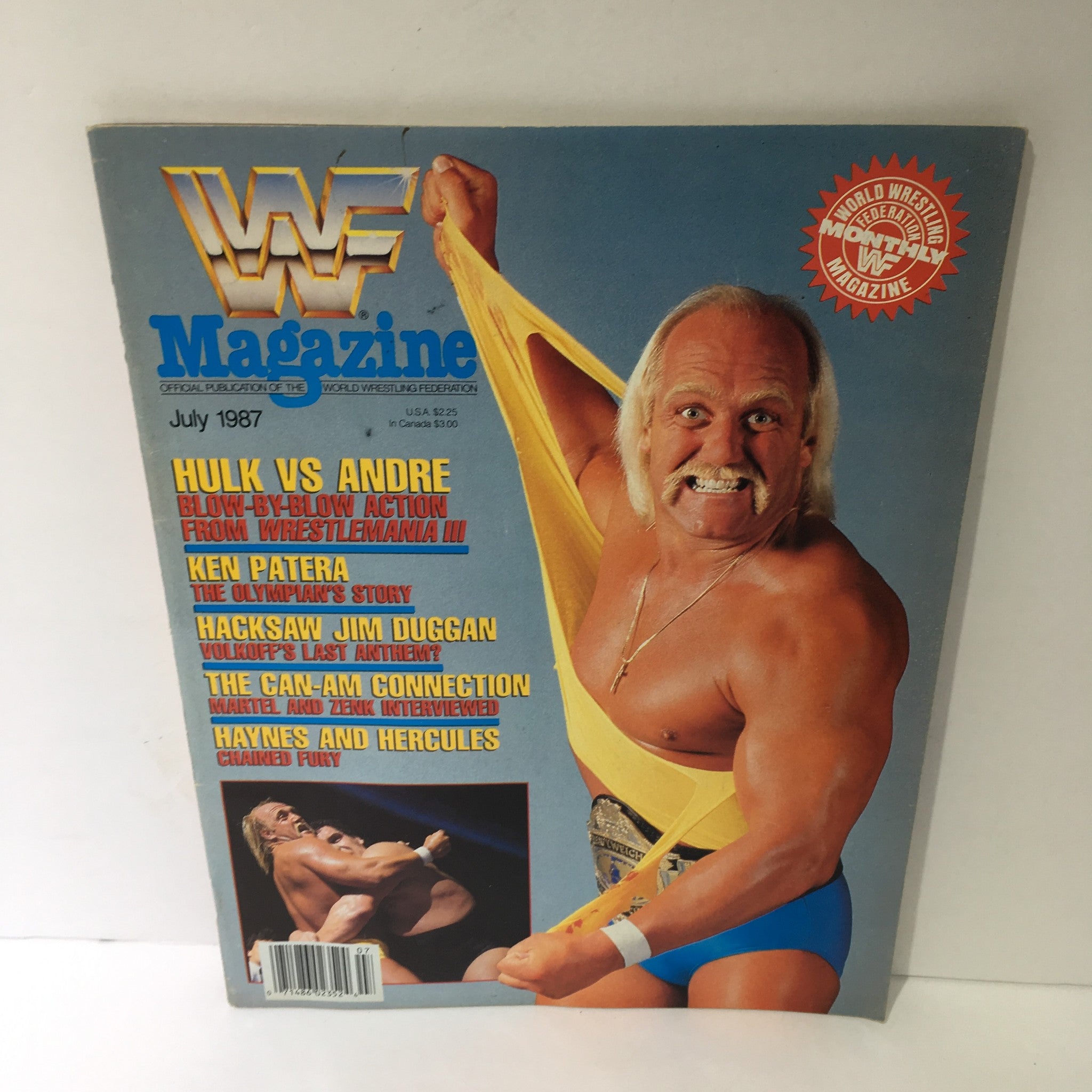 WWF Magazine: Hulk & Andre Blow by Blow Action Wrestle Mania III July 1987