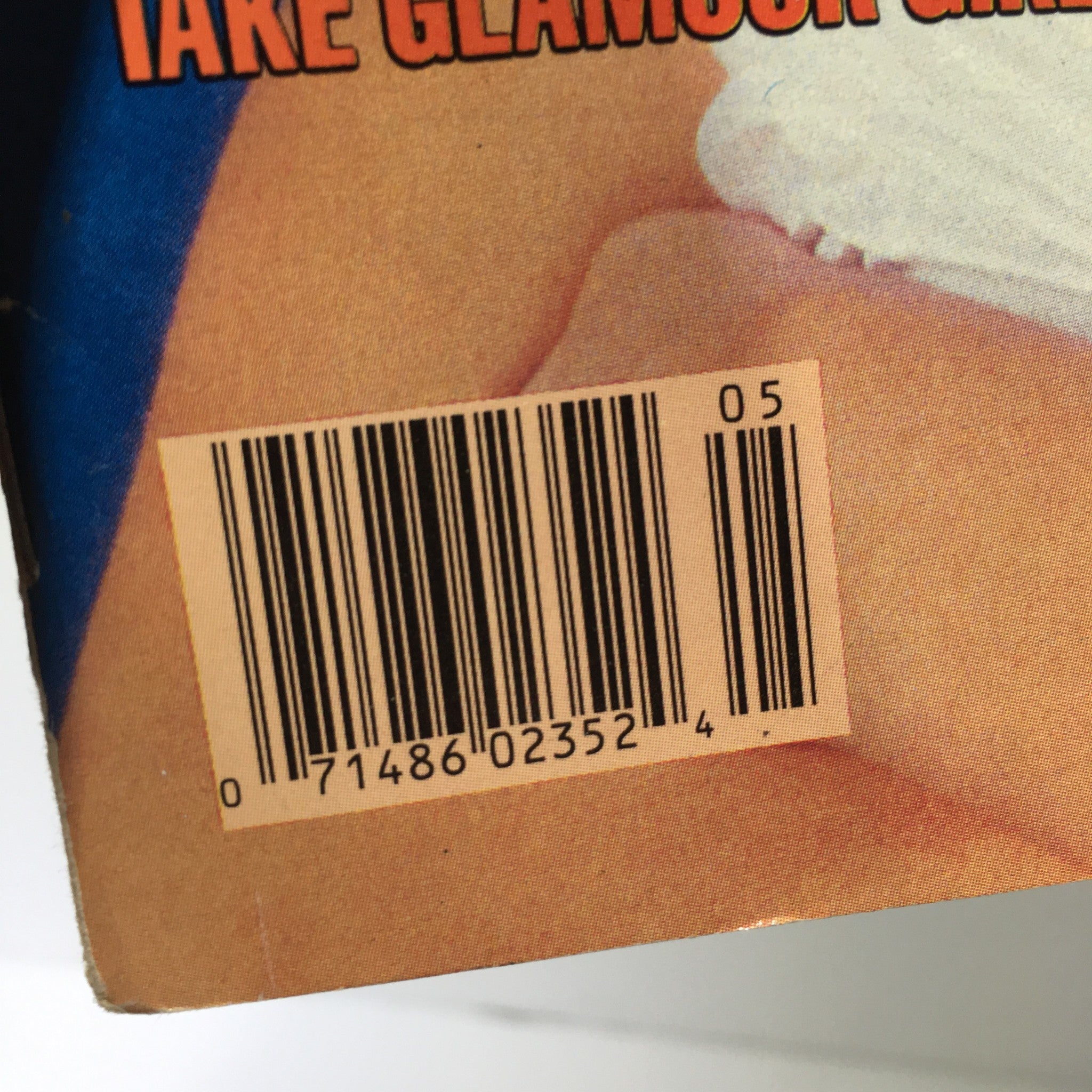 Close-up of the barcode on the back cover of the WWF Magazine: Elizabeth - WWF's First Lady of Wrestling, May 1988.