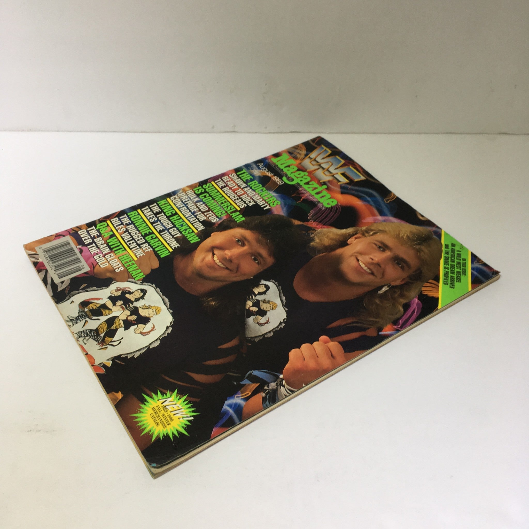 Cover of WWF Magazine: The Rockers - Summerslam is Coming! August 1989. The magazine showcases The Rockers, vibrant wrestling memorabilia with detailed imagery, celebrating the excitement of 1980s wrestling culture.