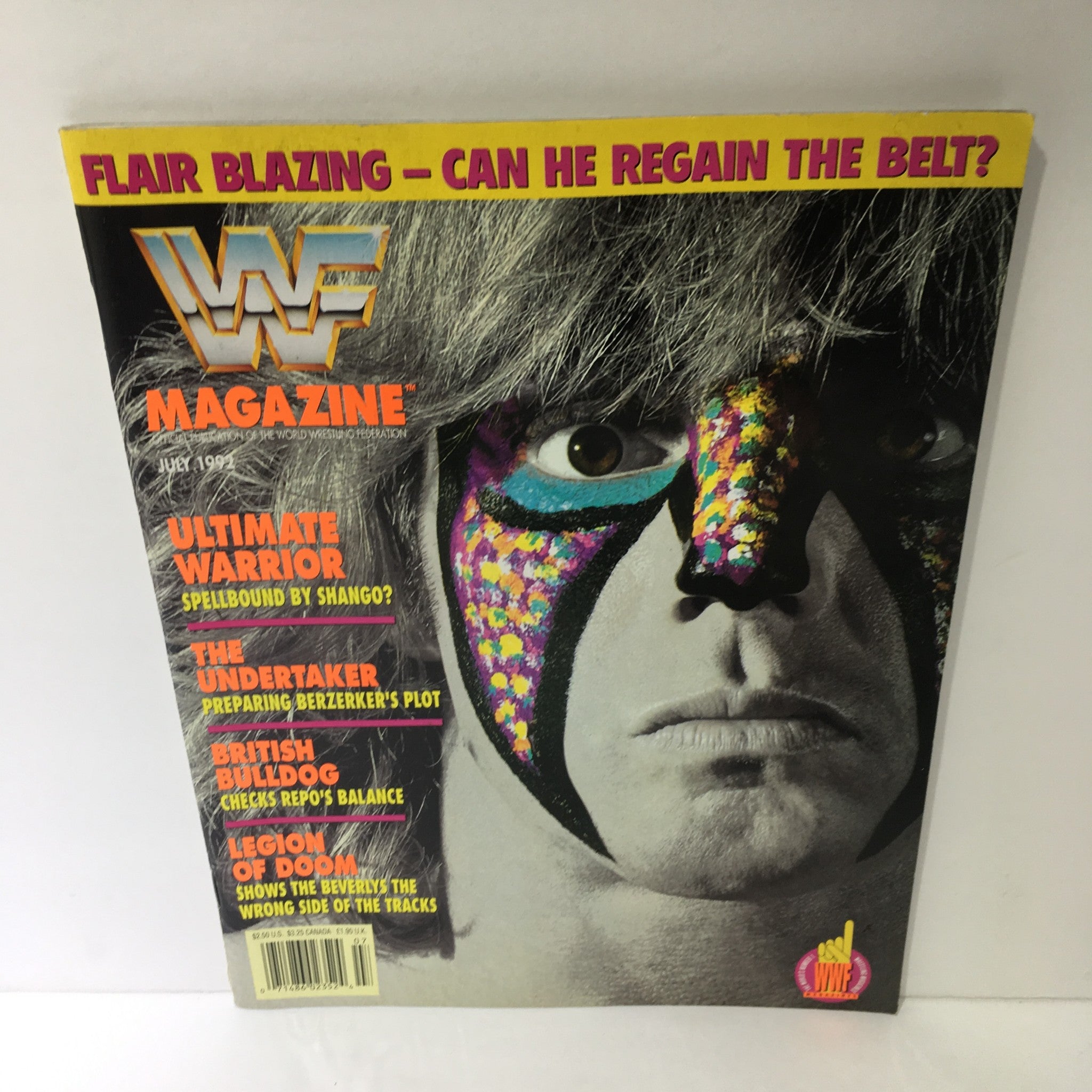 WWF Magazine: Ultimate Warrior Spellbound by Shango? July 1992