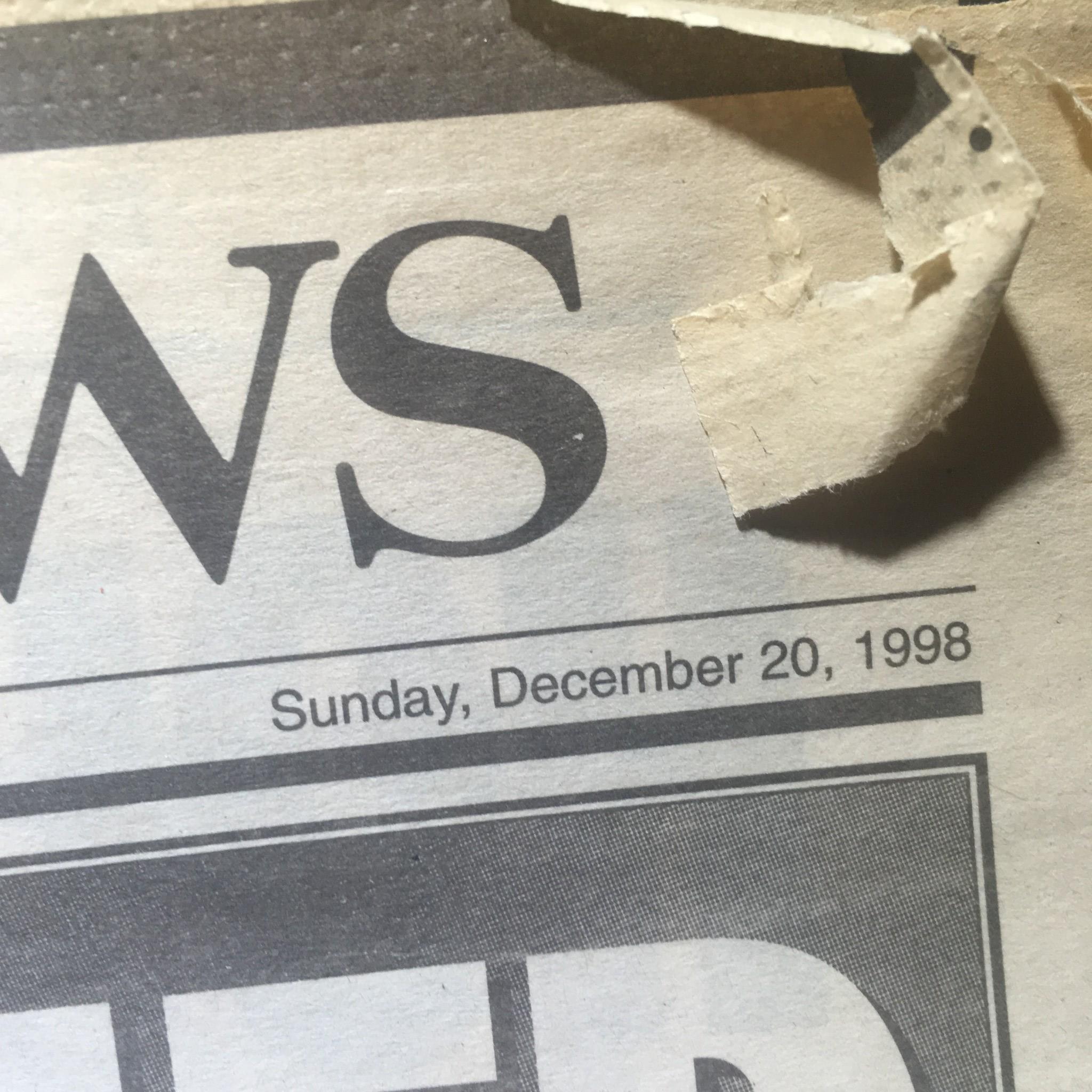 NY Daily News:12/20/1998 IMPEACHED bill clinton house of reps senate vote
