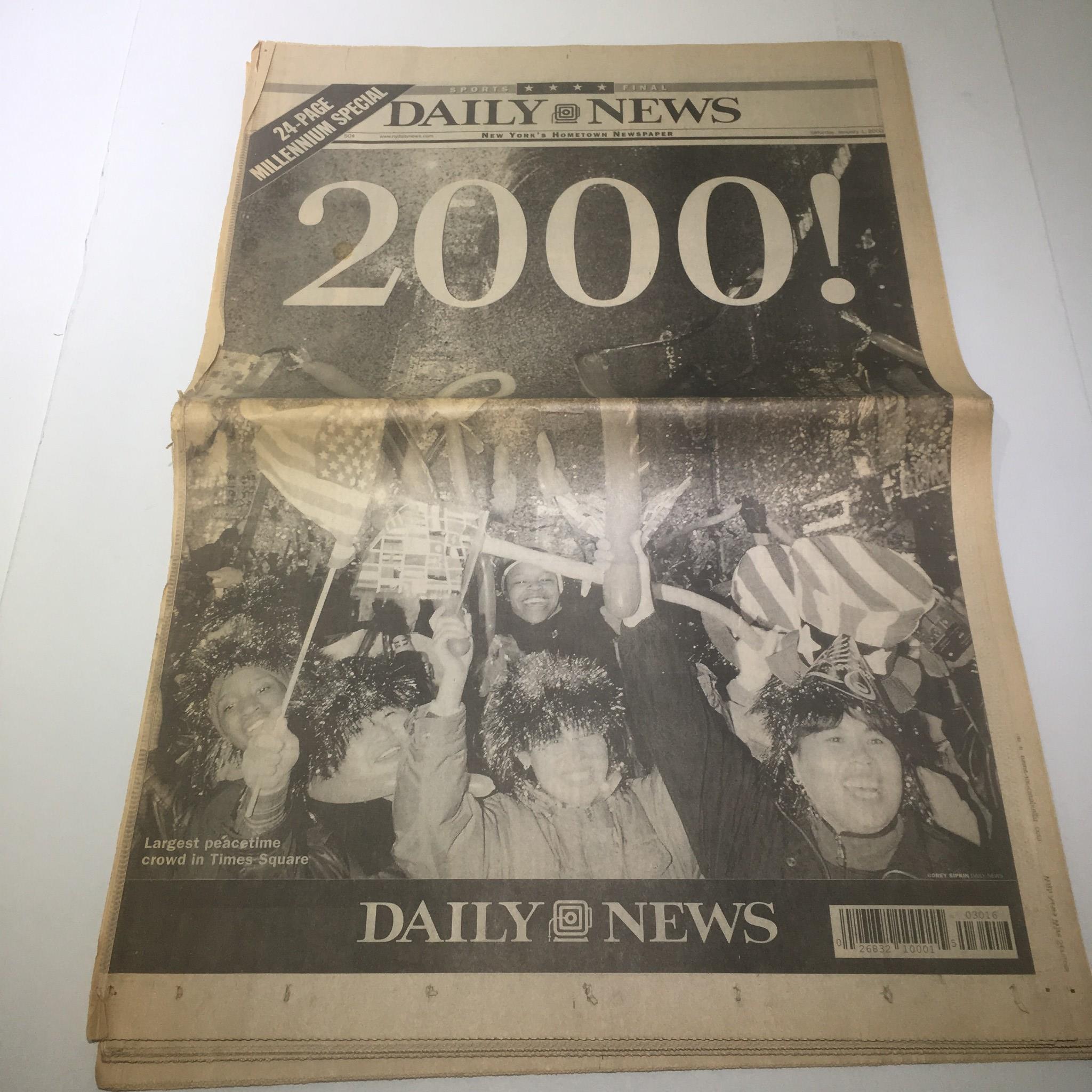 NY Daily News:1/1/2000, 2000! Largest Peacetime Crowd in Time Square