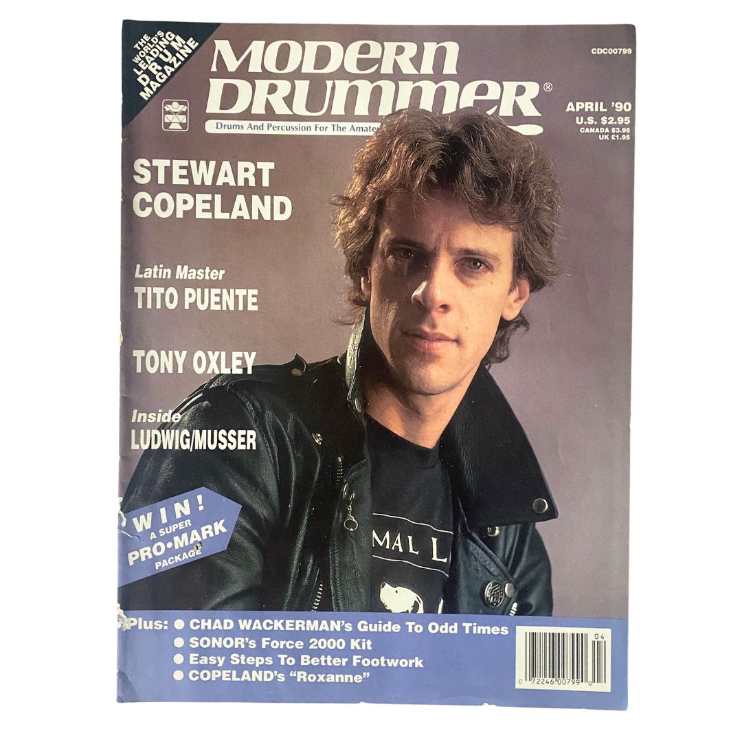 Modern Drummer Magazine April 1990 Stewart Copeland, Tito Puente No Label