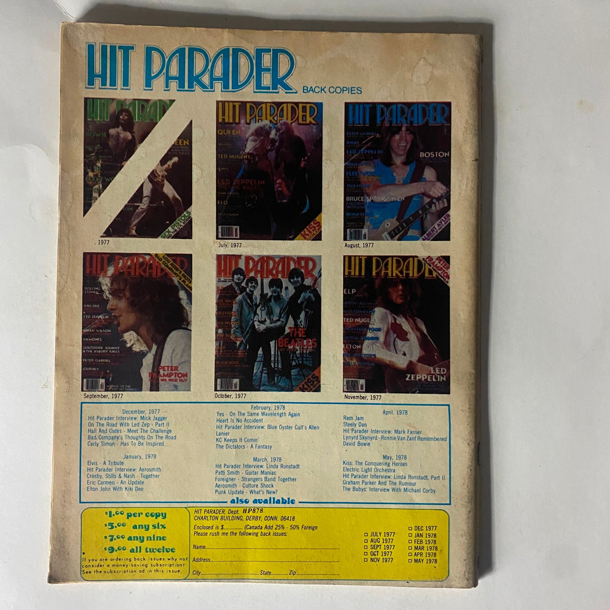 VTG Hit Parader Magazine August 1978 No. 169 Fleetwood Mac No Label