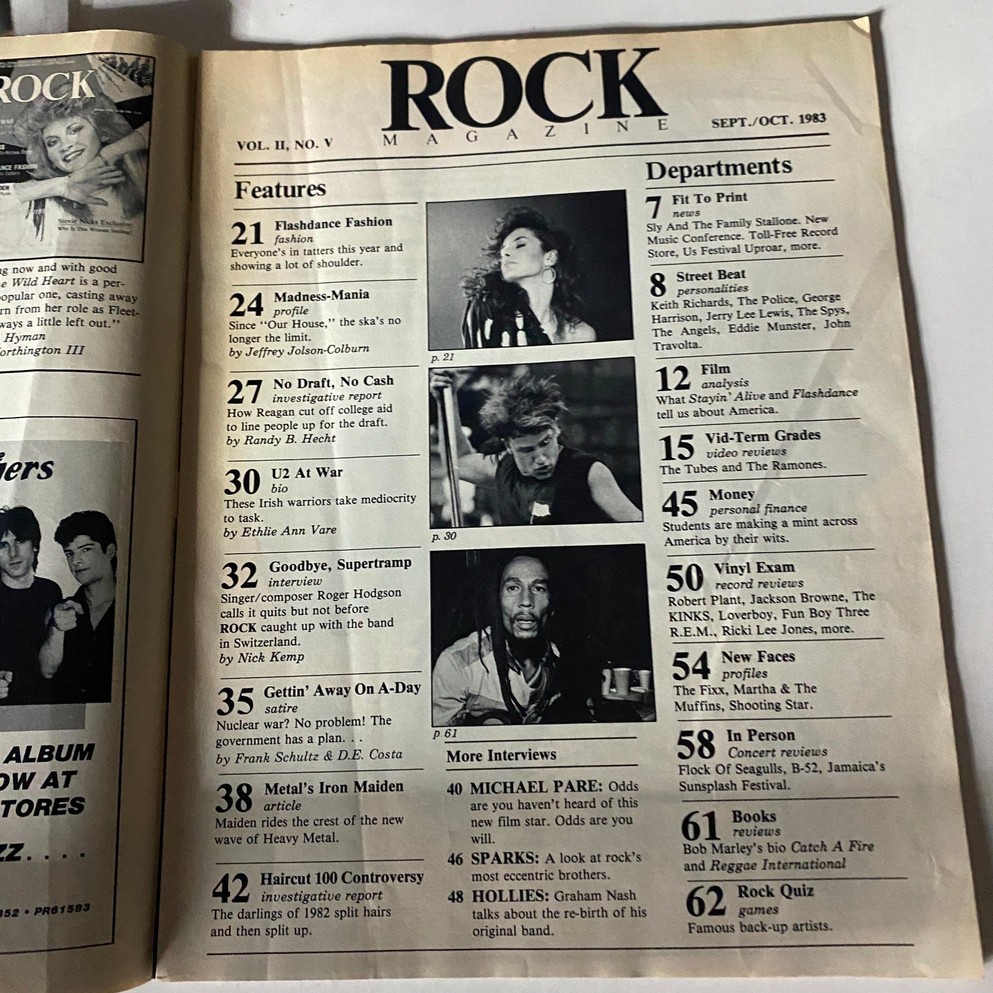 VTG Rock Magazine October 1983 Vol 2 No. 5 Stevie Nicks Cover No Label