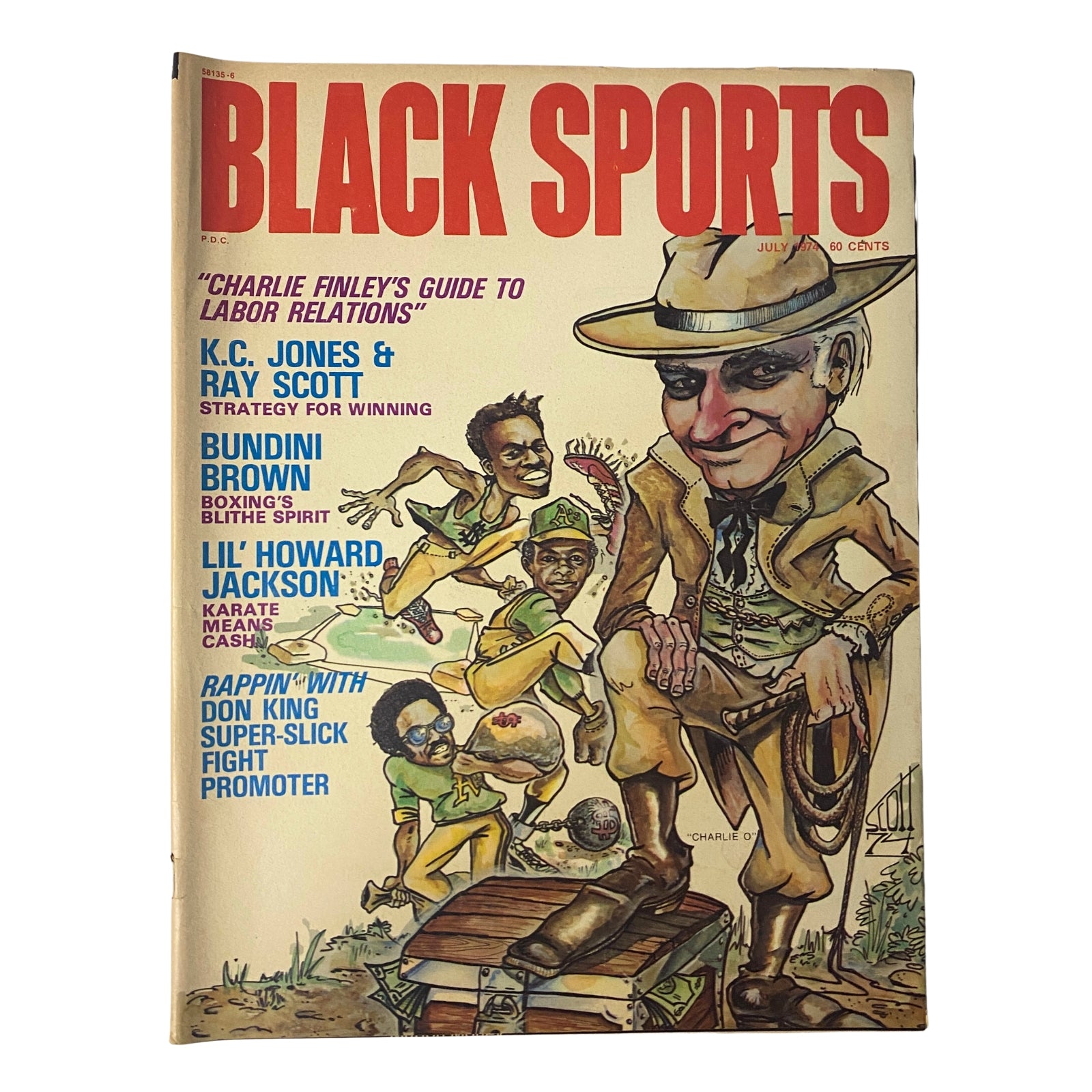 Black Sports Magazine July 1974 Charlie Finley, Lil' Howard Jackson No Label VG