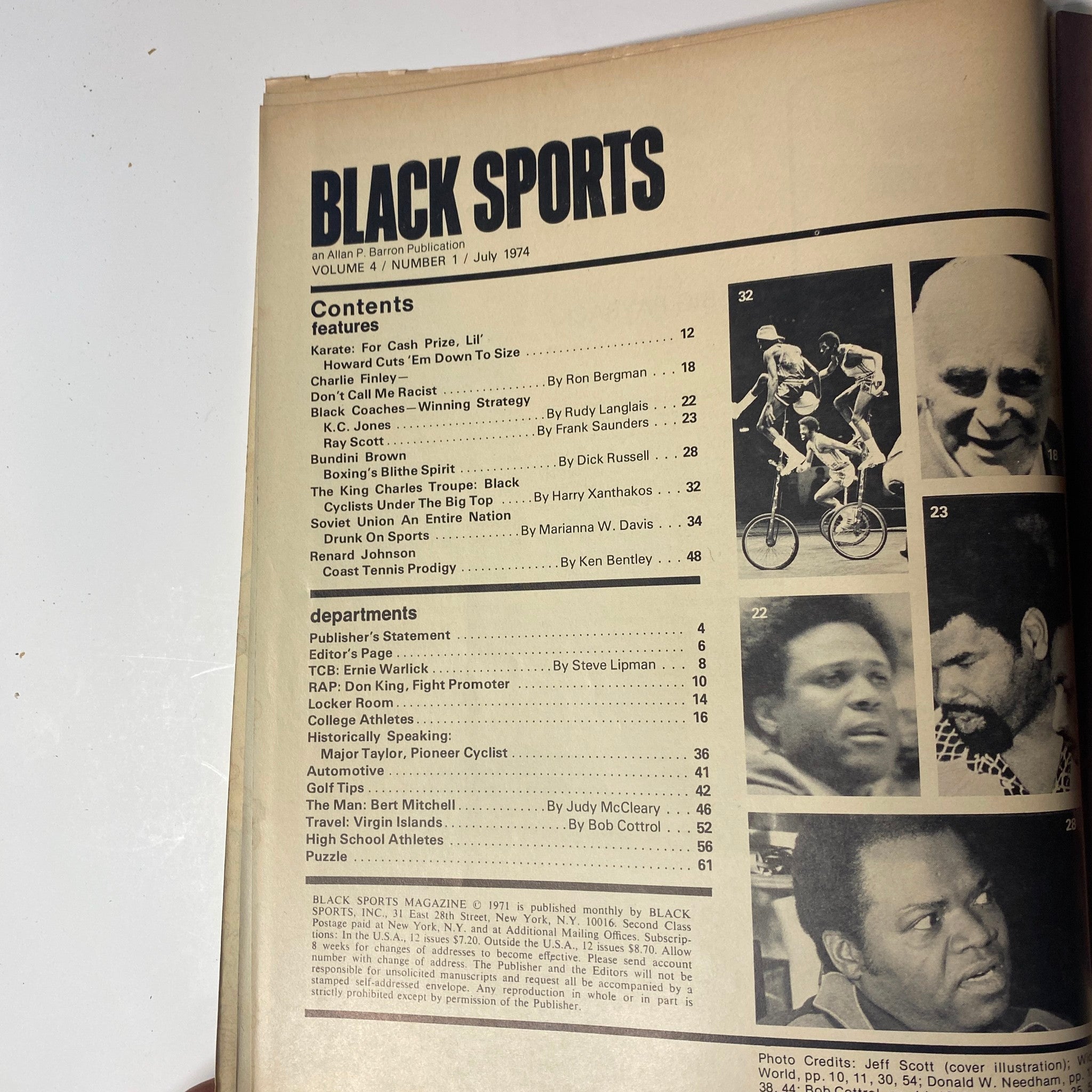 Black Sports Magazine July 1974 Charlie Finley, Lil' Howard Jackson No Label VG