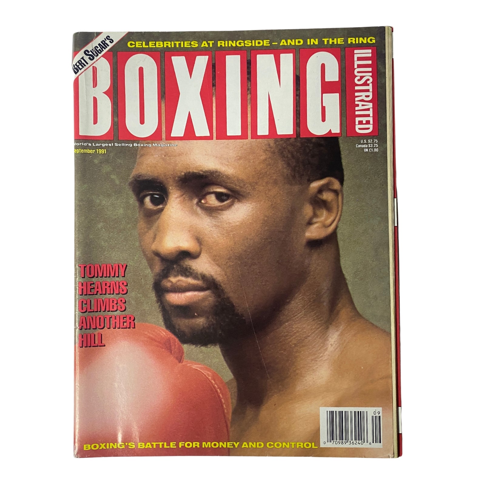 Boxing Illustrated Magazine September 1991 featuring Tommy Hearns on the cover, showcasing his boxing prowess and detail about his career resurgence.