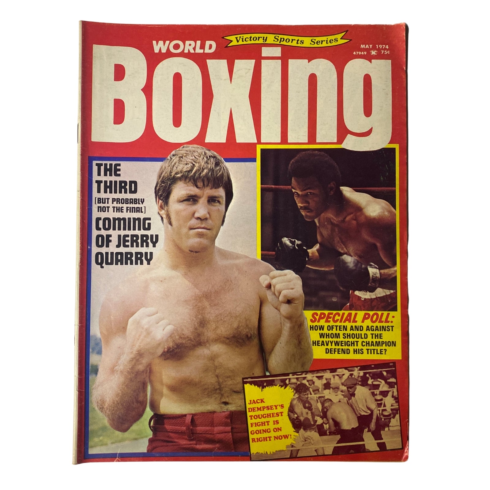 World Boxing Magazine May 1974 Jerry Quarry, Jack Dempsey No Label