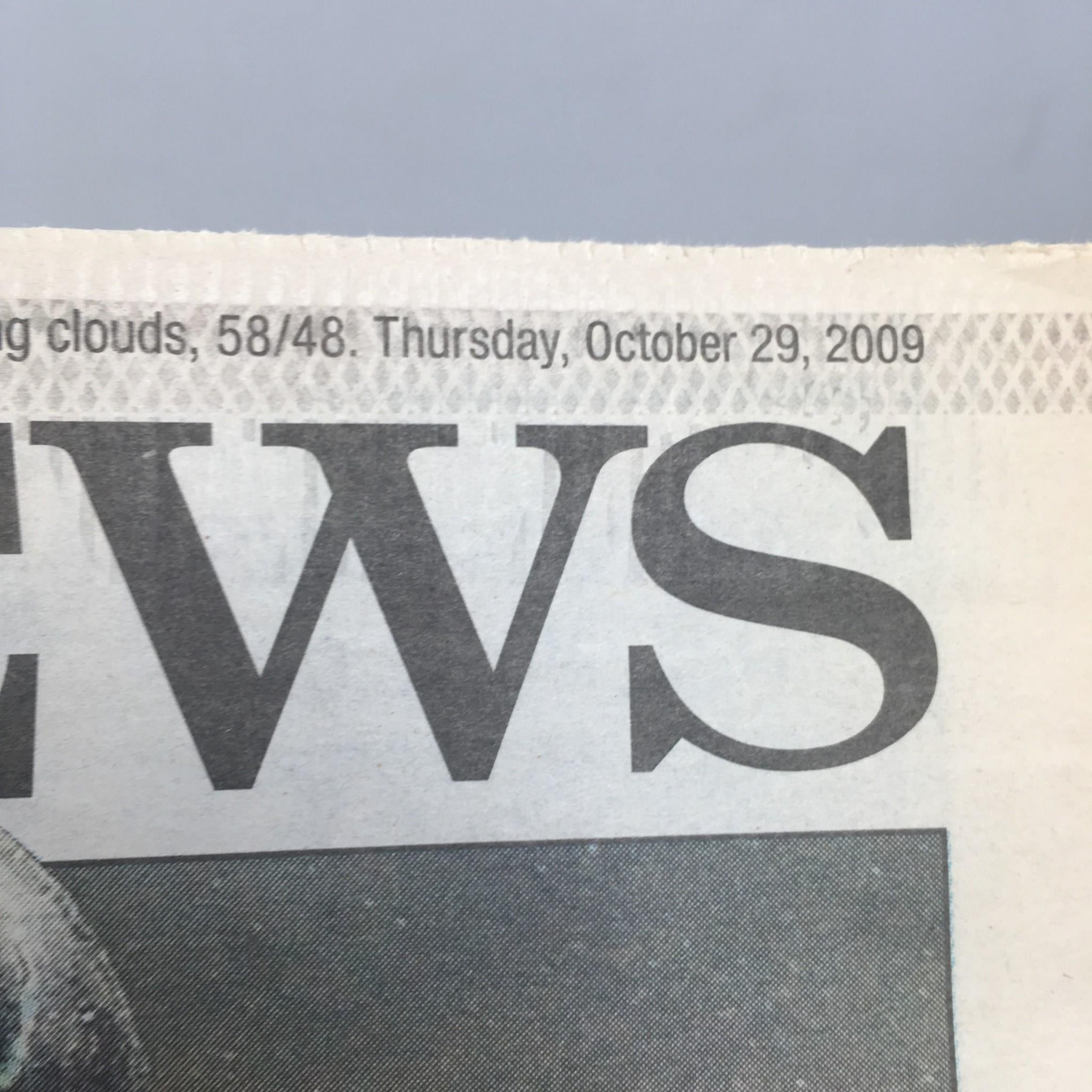 NY Daily News: Oct 29 2009, Damp Yankees