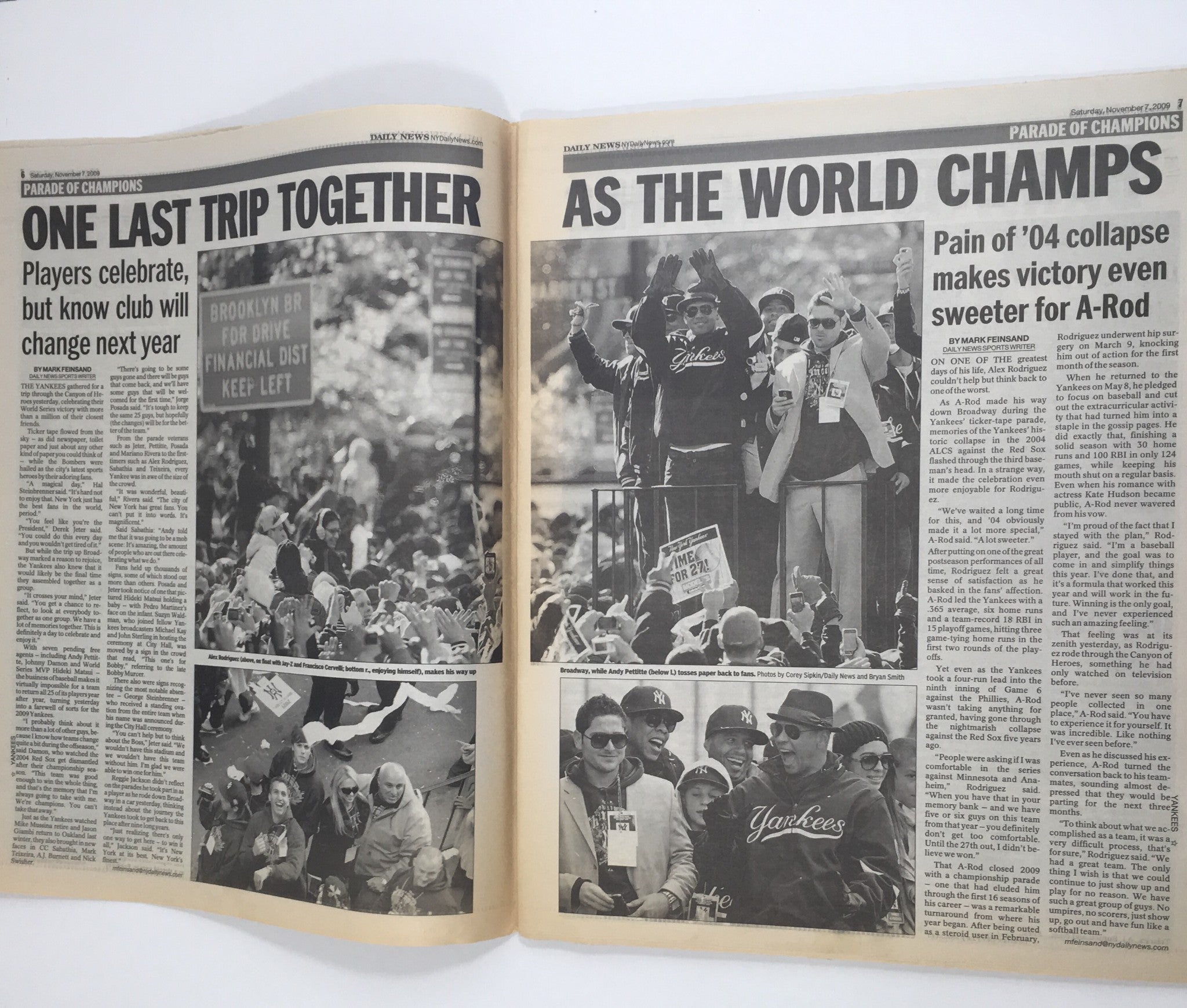 New York Daily News: Nov 7 2009, A Day For Champ Yankees