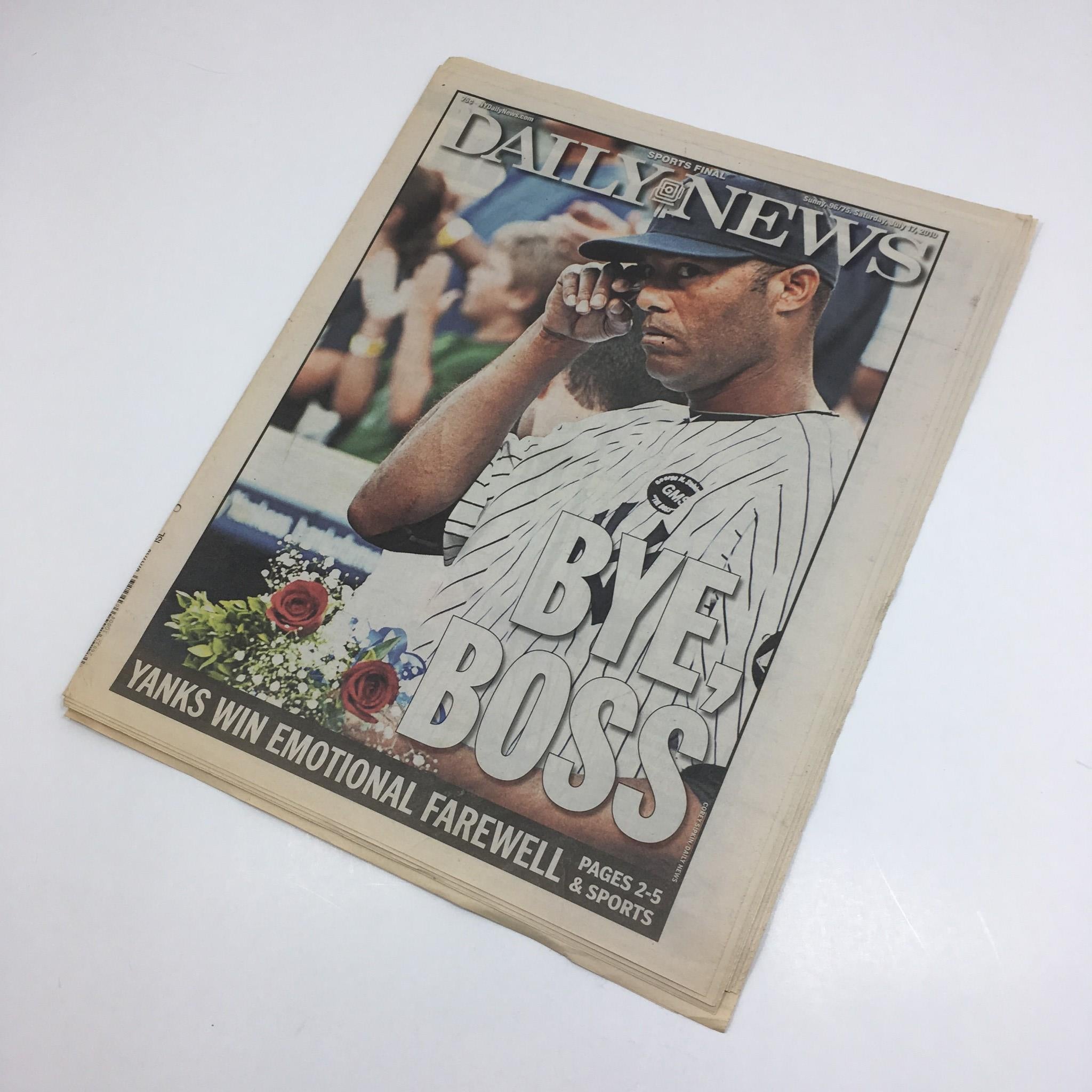 New York Daily News: 7/17/10, Bye Boss Yanks Win Emotional Farewell