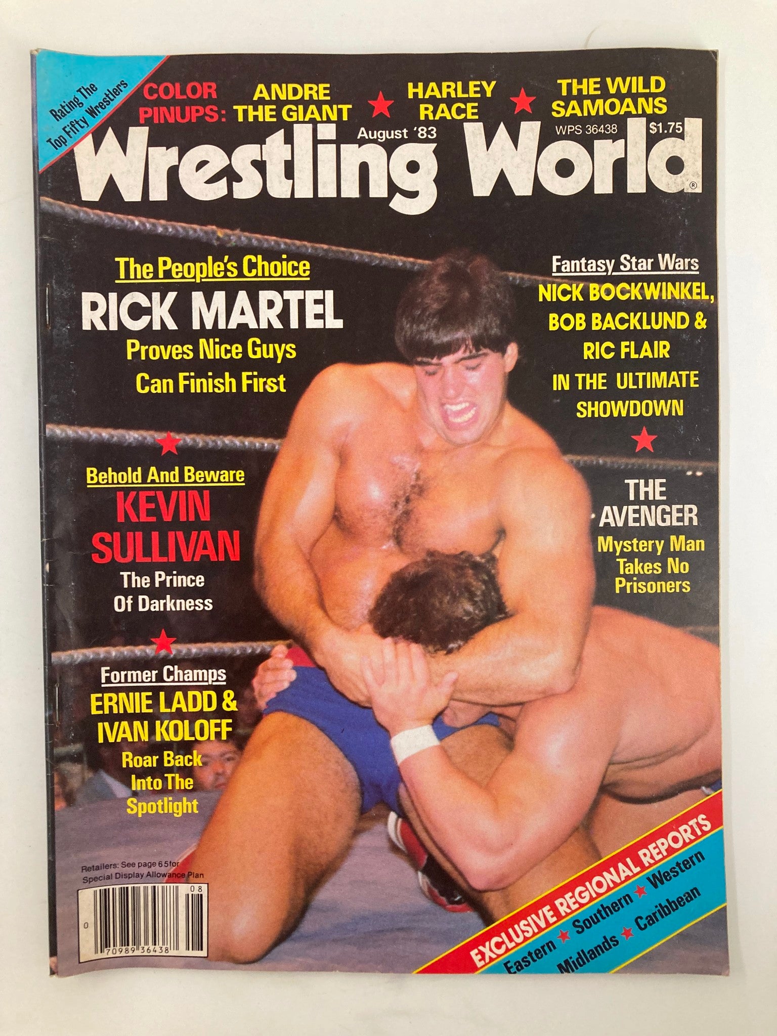 VTG Wrestling World Magazine August 1983 Rick Martel and Kevin Sullivan w Poster