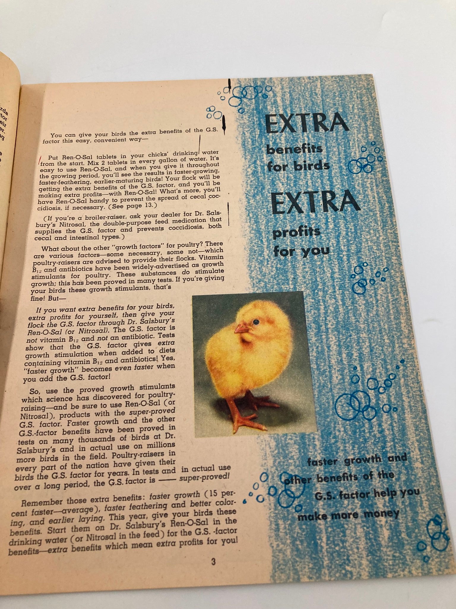 VTG Dr. Salsbury's Poultry Health Messenger 1952 Extra Benefits For Birds