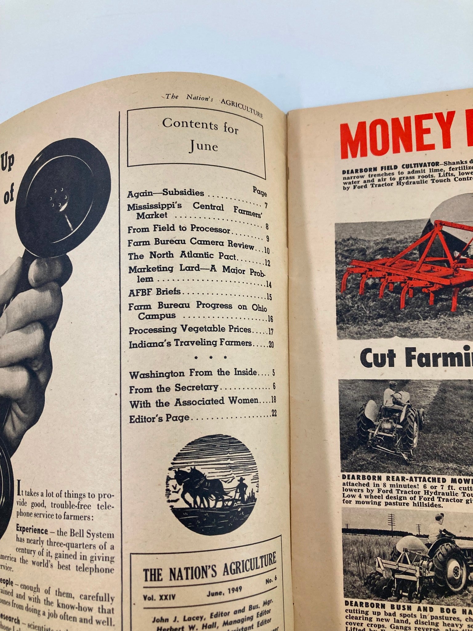 VTG The Nation's Agriculture Magazine June 1949 Wilfred Shaw Secretary A.F.B.F.