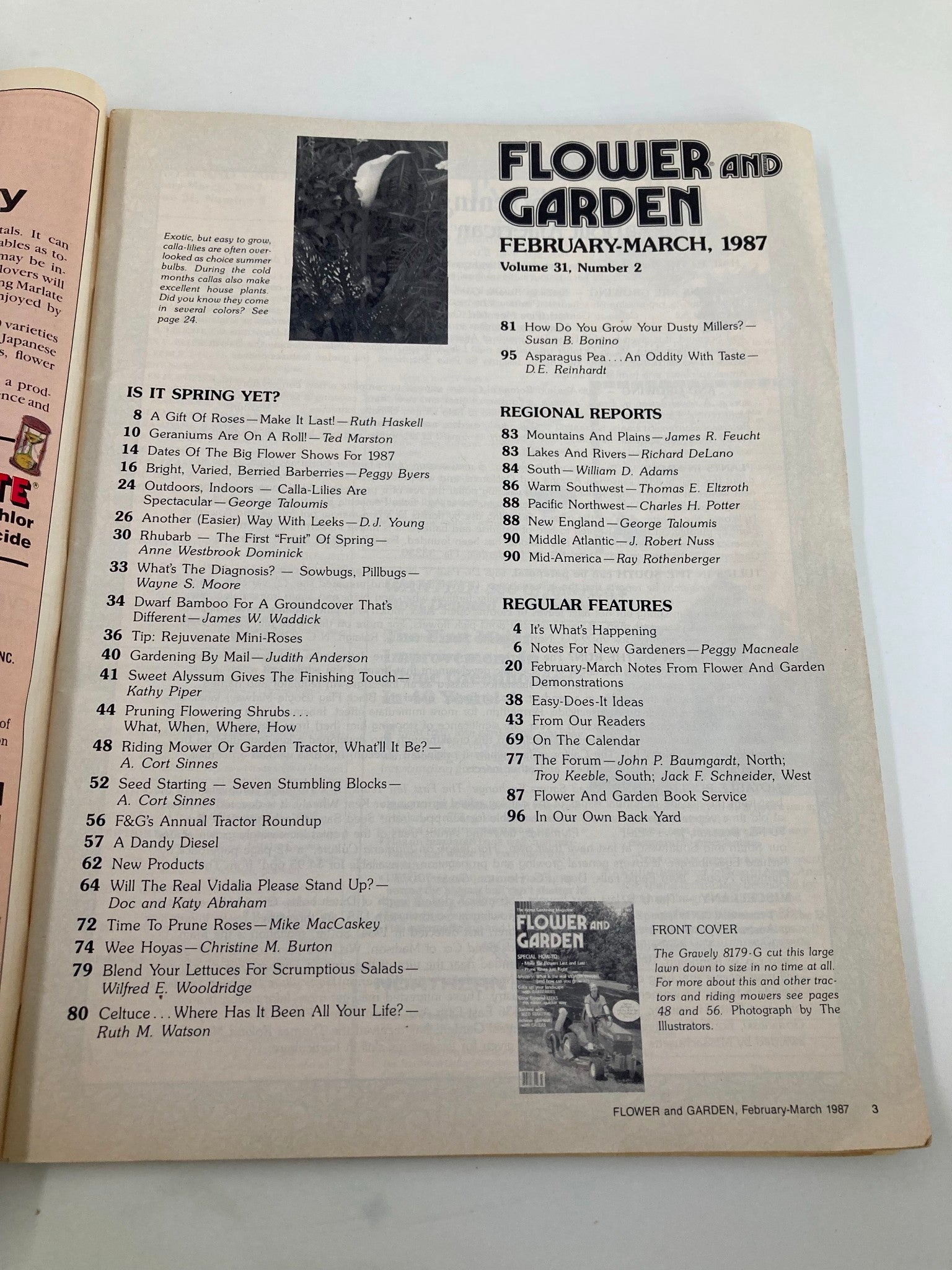 VTG Flower and Garden Magazine March 1987 Big Roundup of Lawn/Garden Tractors