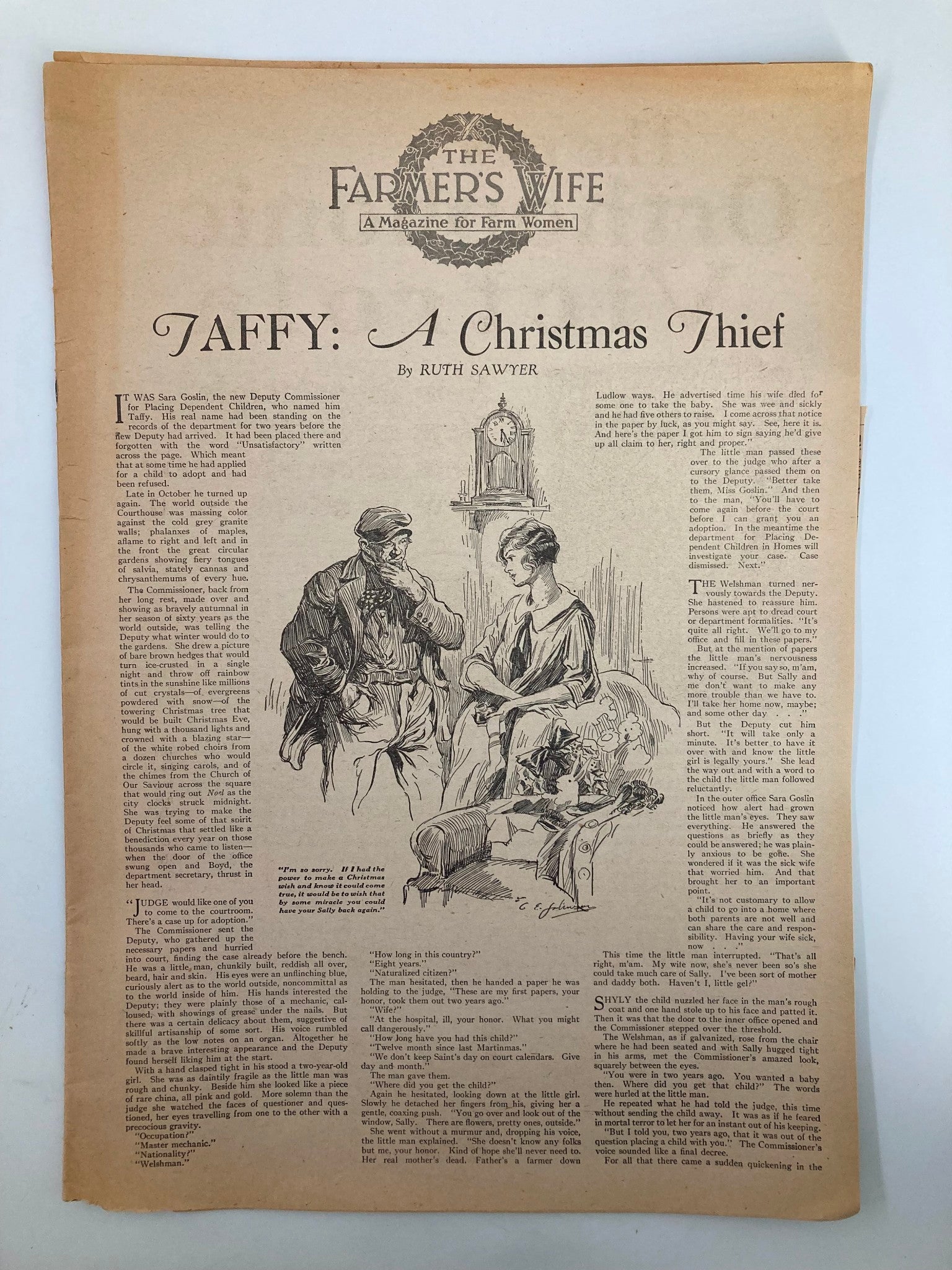 VTG The Farmer's Wife Magazine December 1925 Taffy, A Christmas Thief No Label