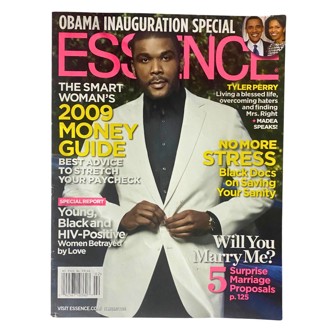 Essence Magazine February 2009 Tyler Perry, Barack and Michelle Obama No Label