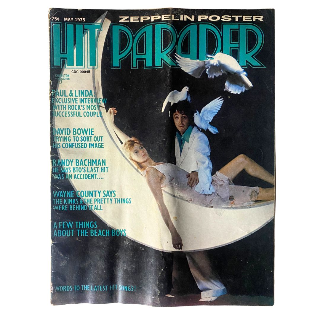 VTG Hit Parader Magazine May 1975 Paul & Linda McCartney GD Interior No Label