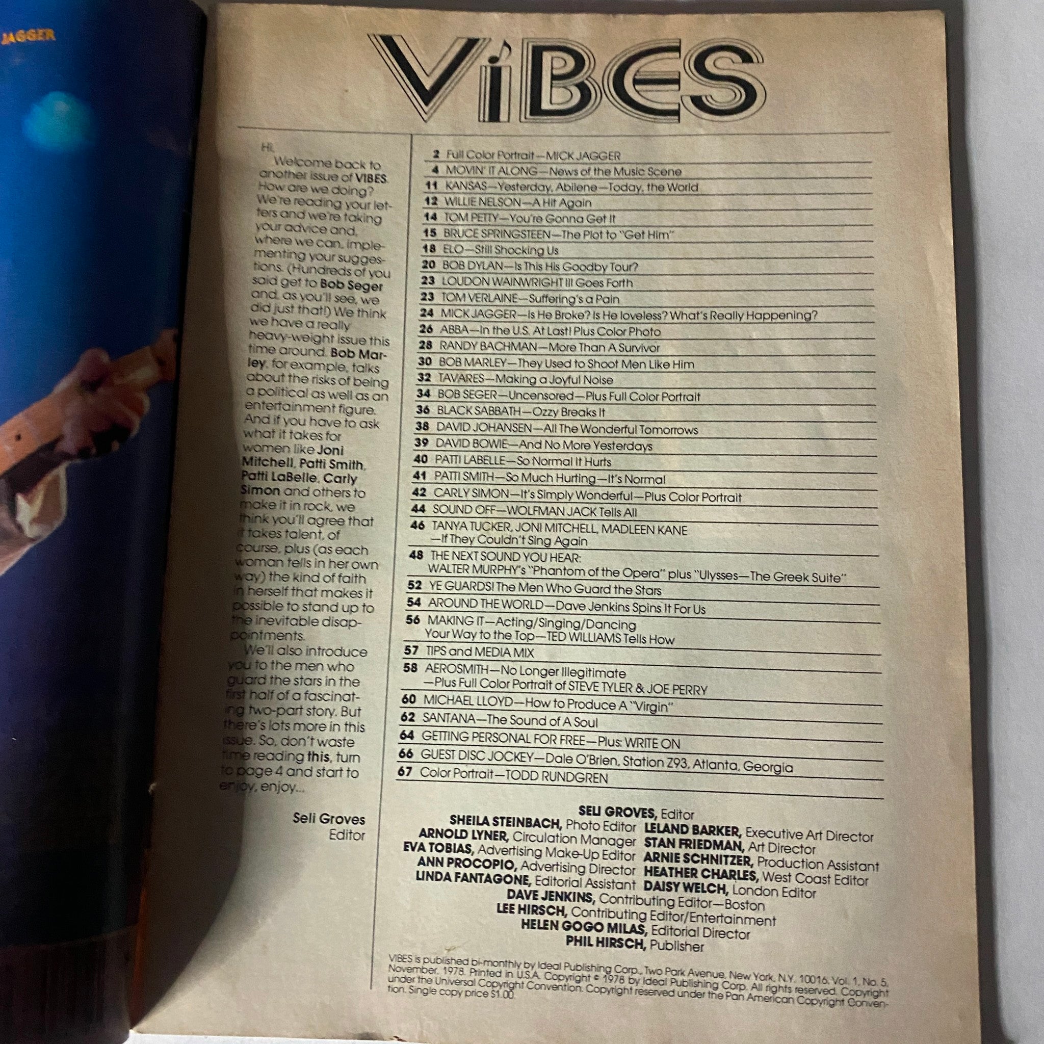 VTG Vibes Magazine November 1978 Wolfman Jack Cover, Mick Jagger No Label