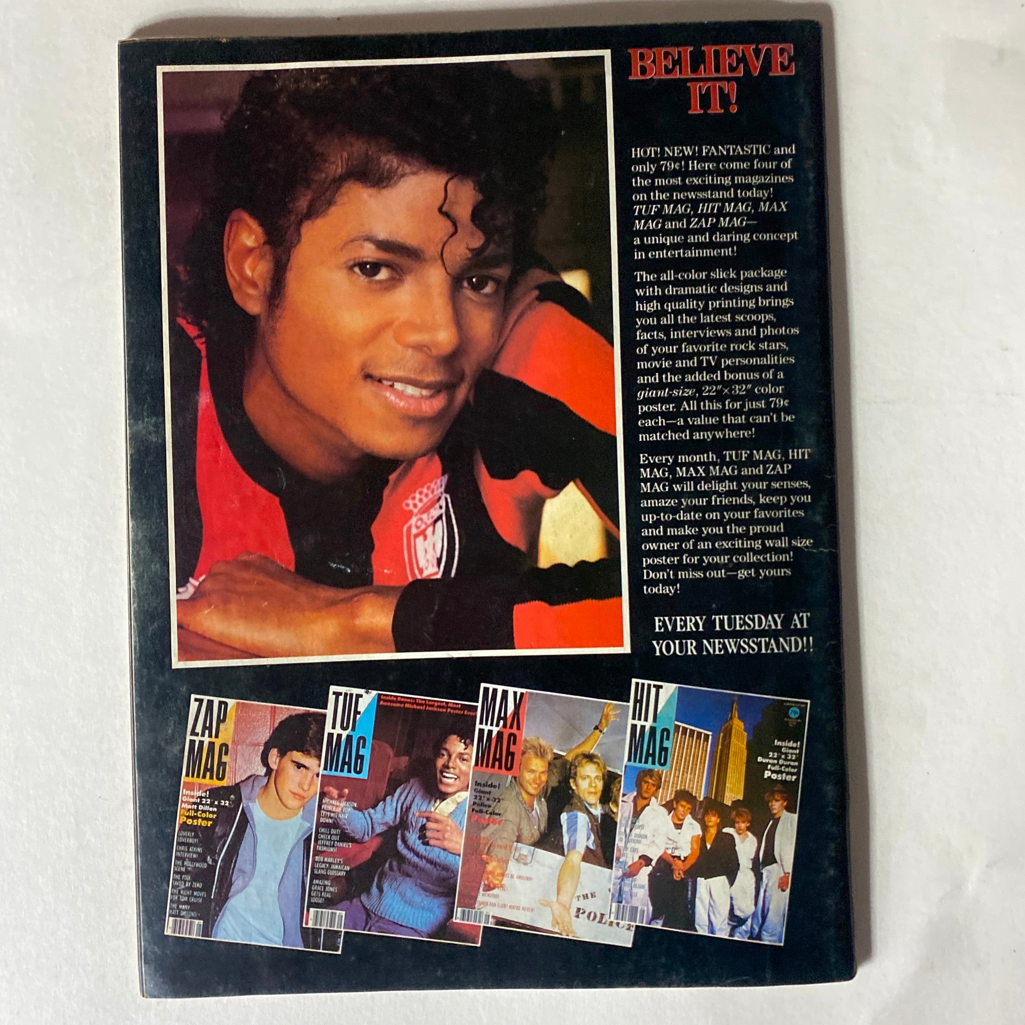 VTG Right On Magazine 1984-1985 Michael Jackson w Poster Calendar No Label