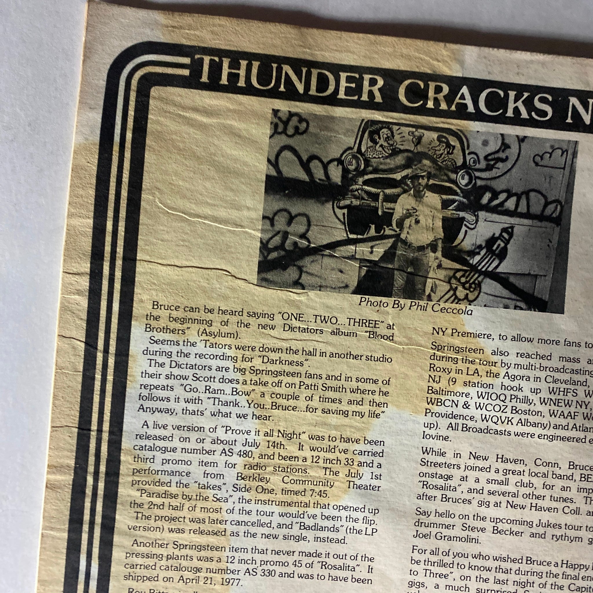 VTG Thunder Road Magazine November 1978 Vol 1 No. 2 Bruce Springsteen No Label