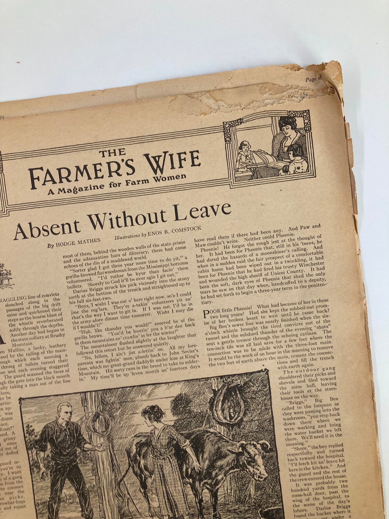 VTG The Farmer's Wife Magazine February 1925 Absent Without Leave No Label