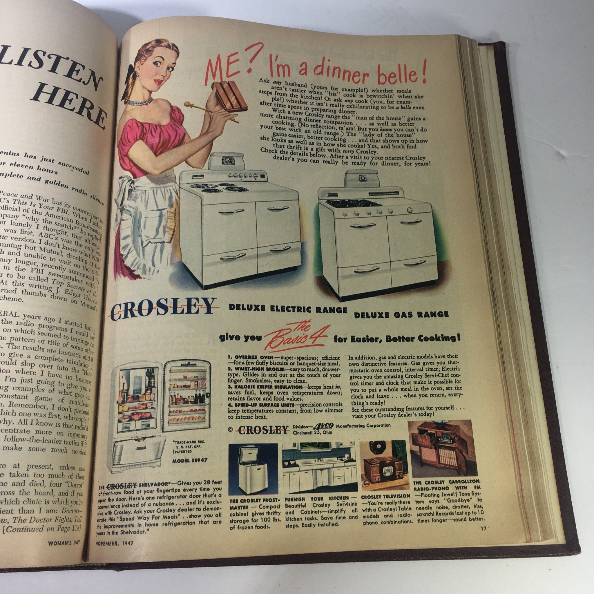 1947 Woman's Day Magazine Complete Year Round In One Book Compilation