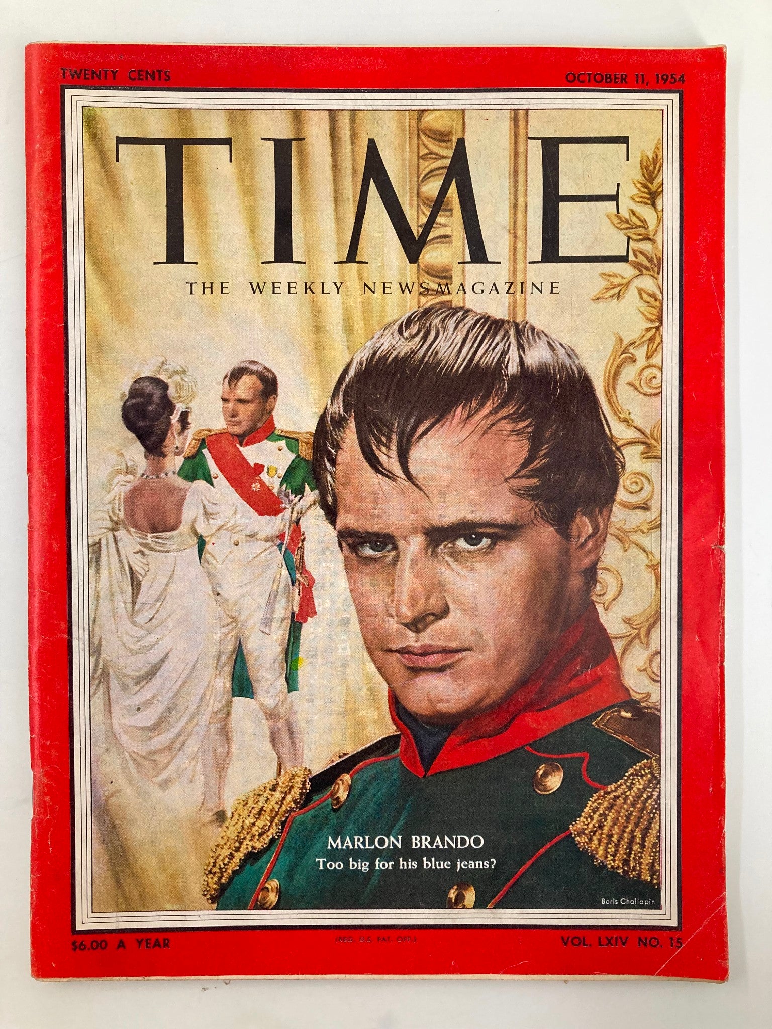 VTG Time Magazine October 11 1954 Vol 64 #15 Marlon Brando No Label