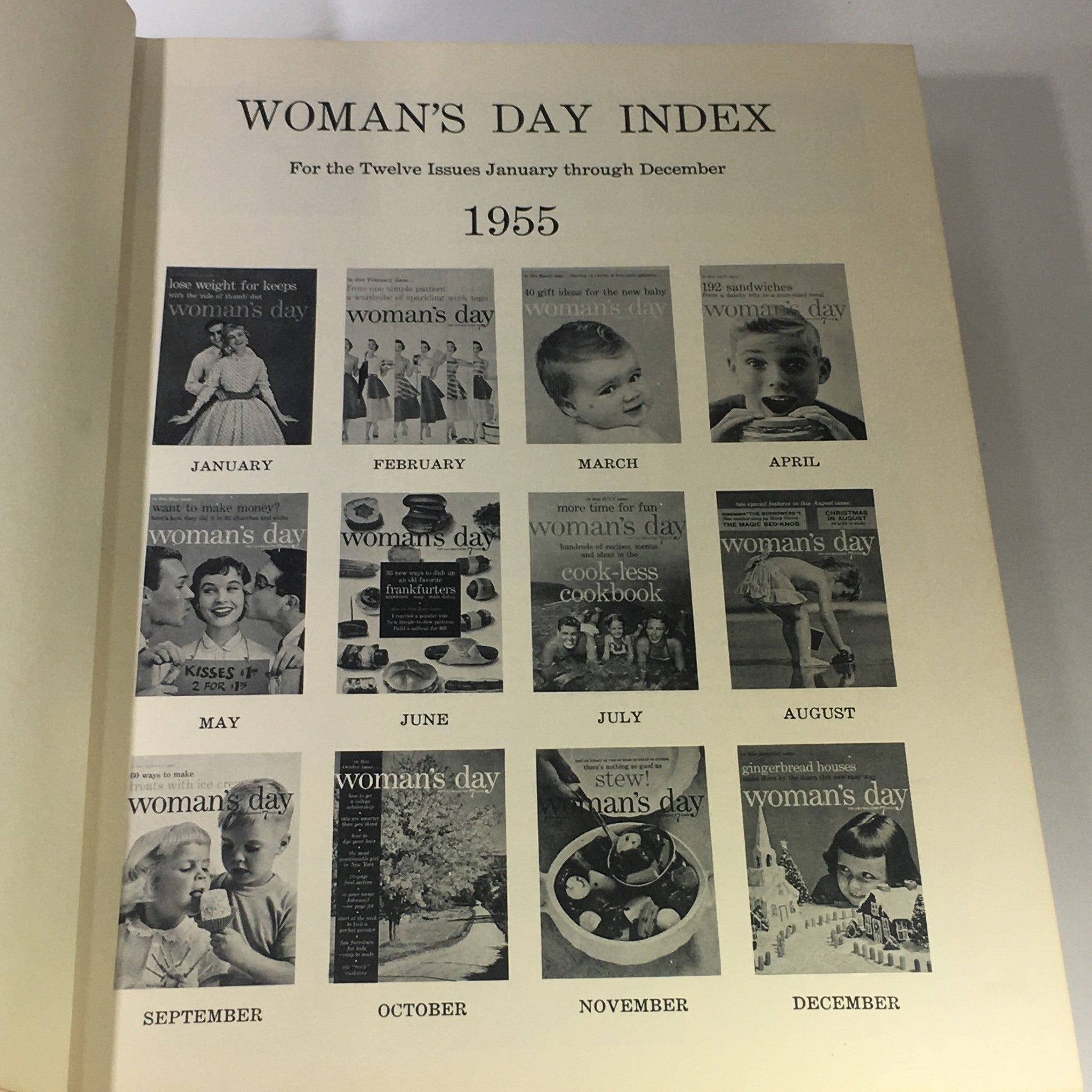 1955 Woman's Day Magazine Complete Year Round In One Book Compilation