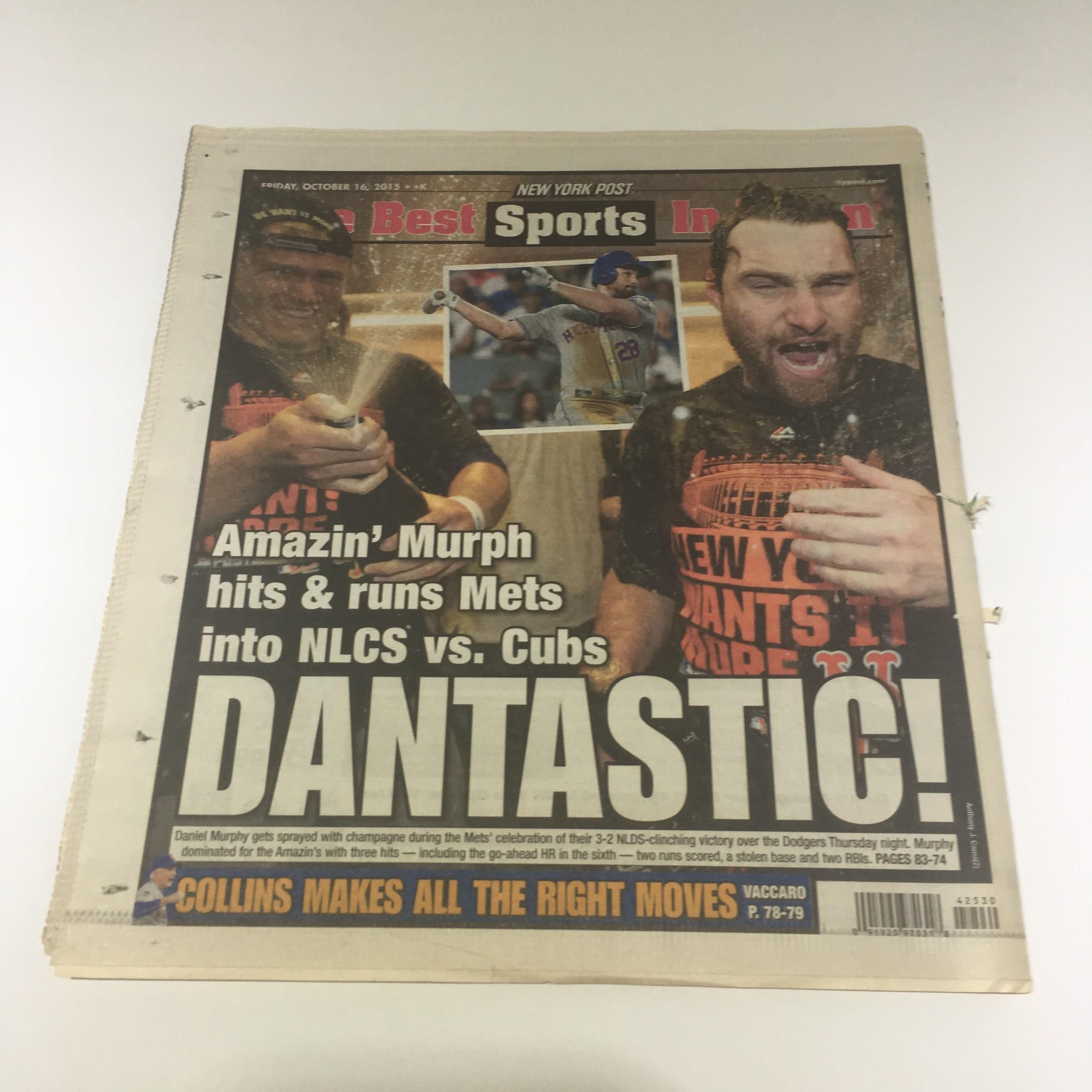 New York Post: Oct 16 2015, You Metcha! Amazin's KO Dodgers - Cubs Next