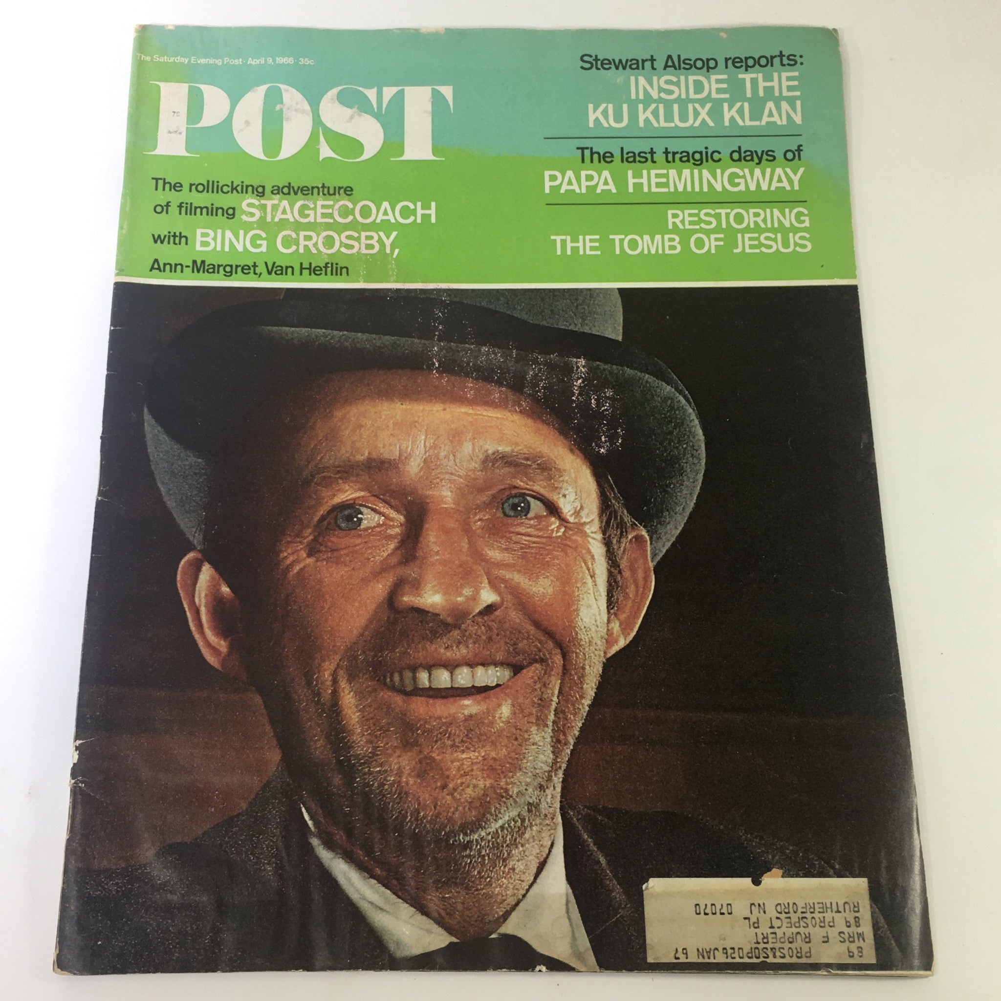 VTG The Saturday Evening Post April 9 1966 - Stagecoach with Bing Crosby