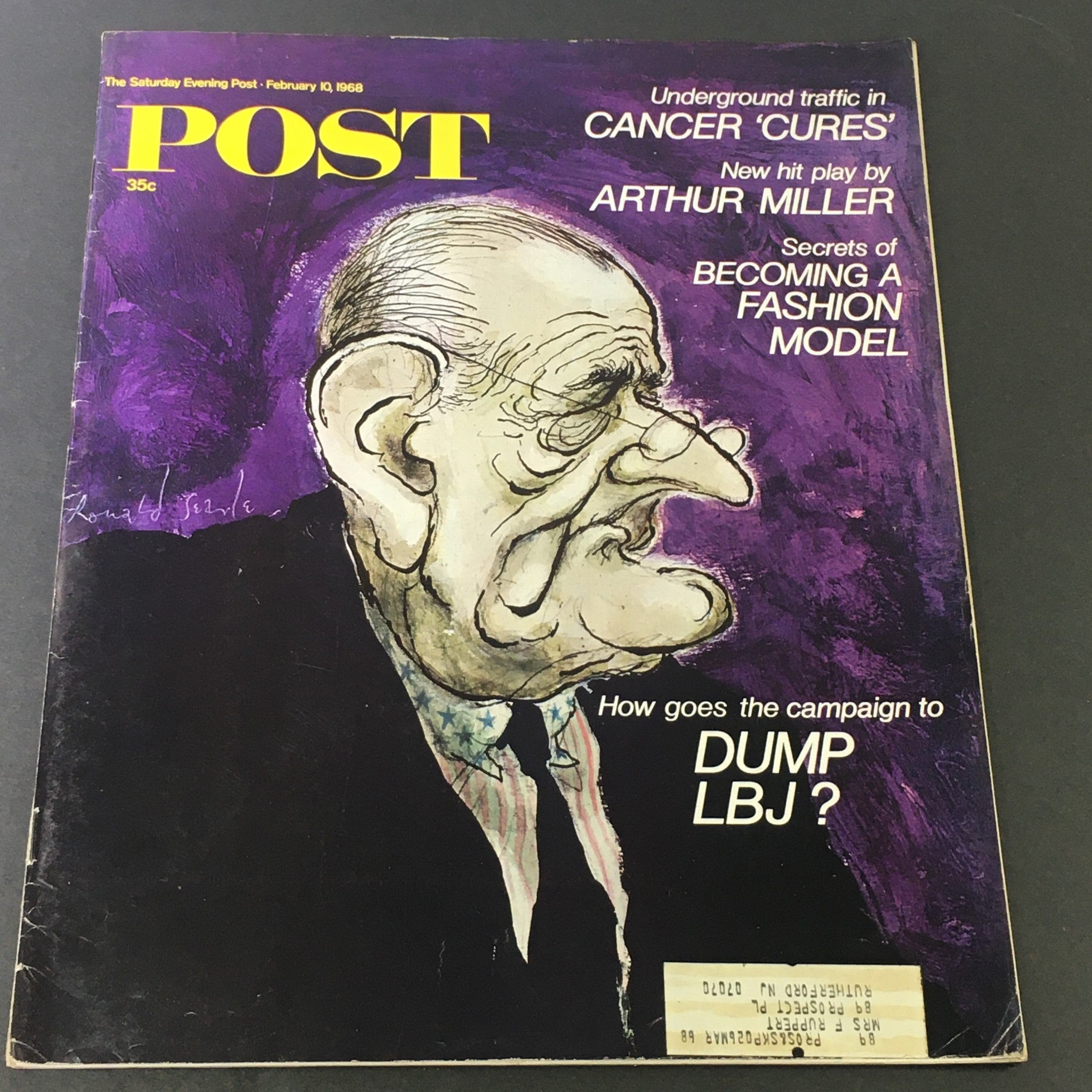 VTG The Saturday Evening Post February 10 1968 - Lyndon Johnson / Arthur Miller