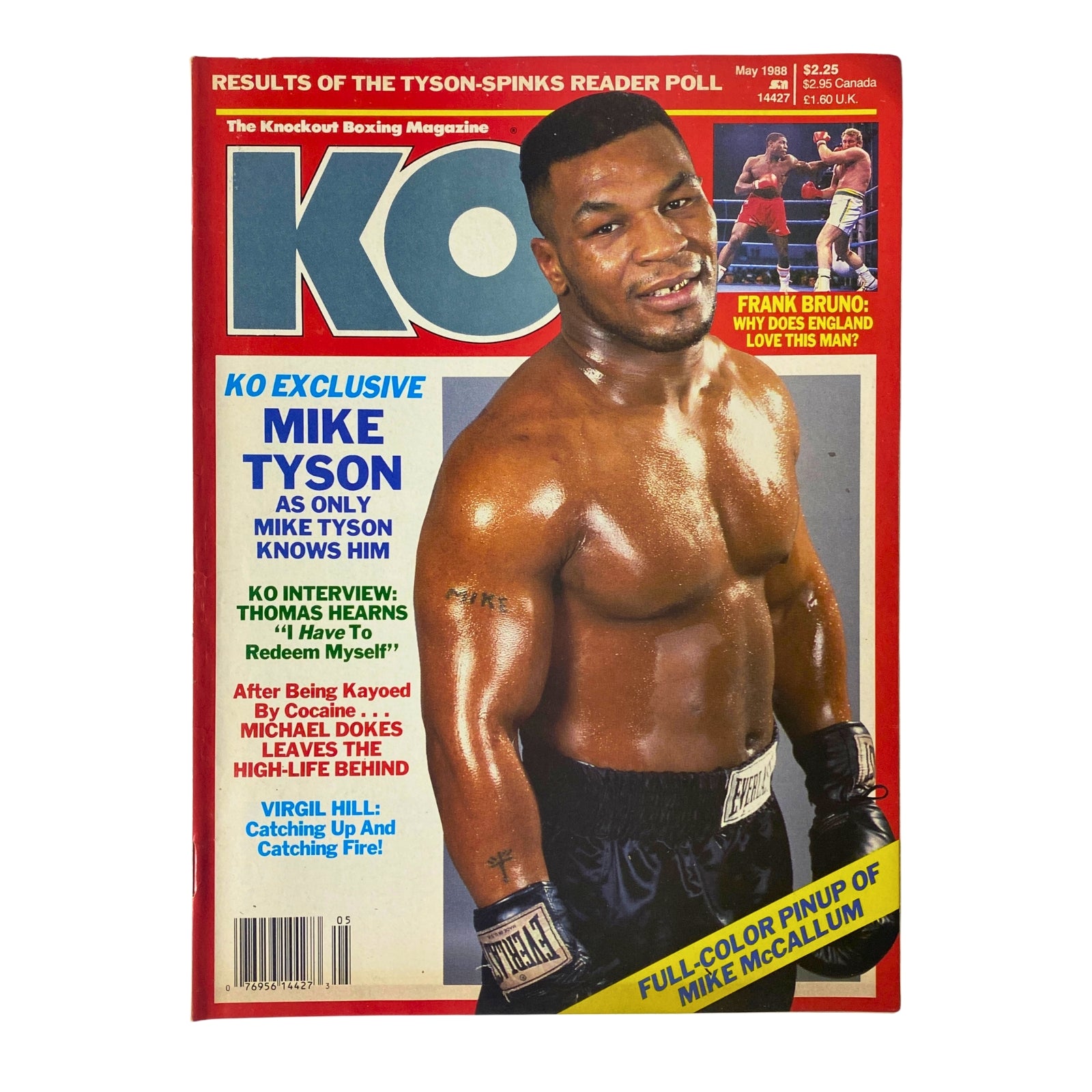 KO Boxing Magazine May 1988 featuring Mike Tyson on the cover in very good condition, showcasing boxing highlights and exclusive interviews.