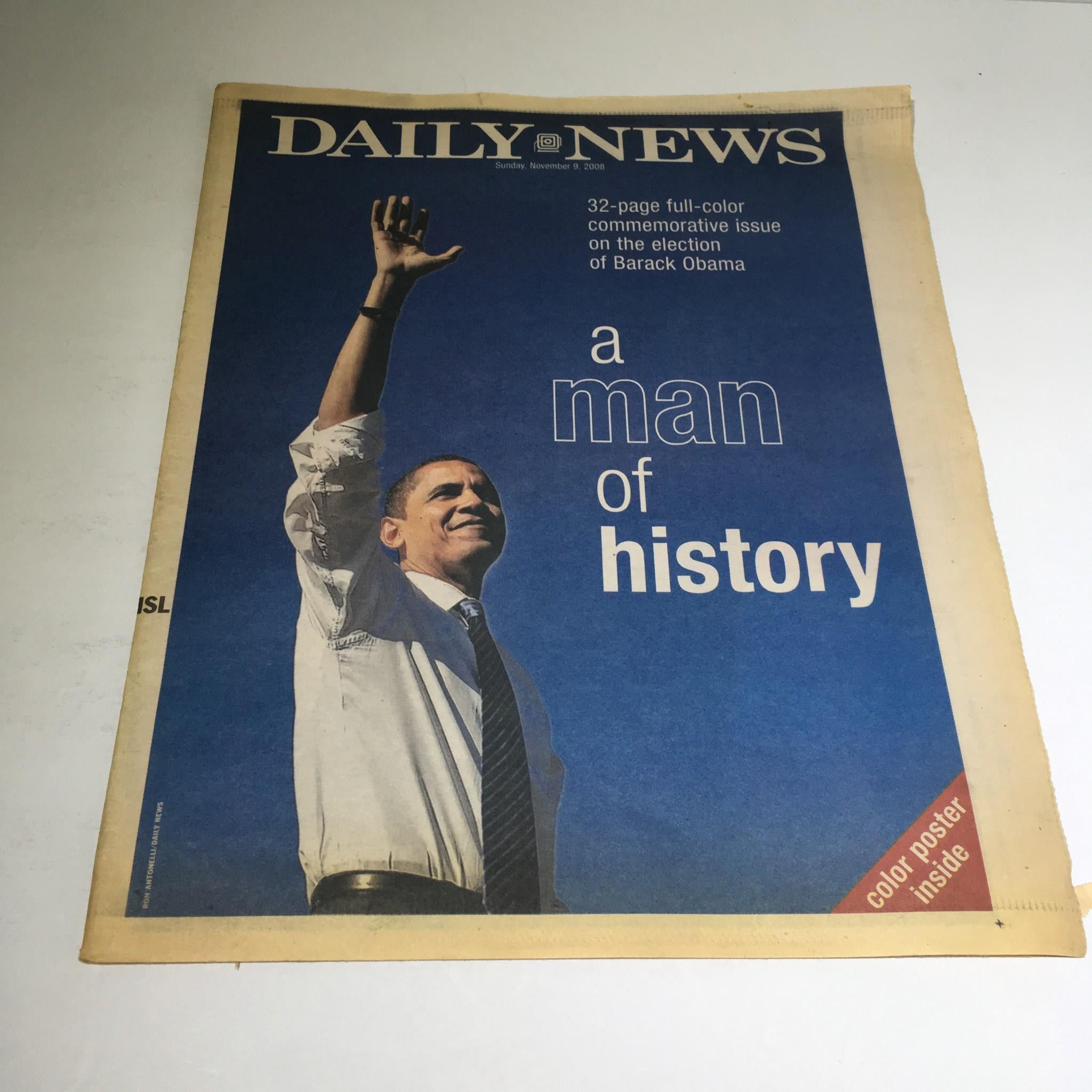 New York Daily News: Nov 9 2008, A Man of History