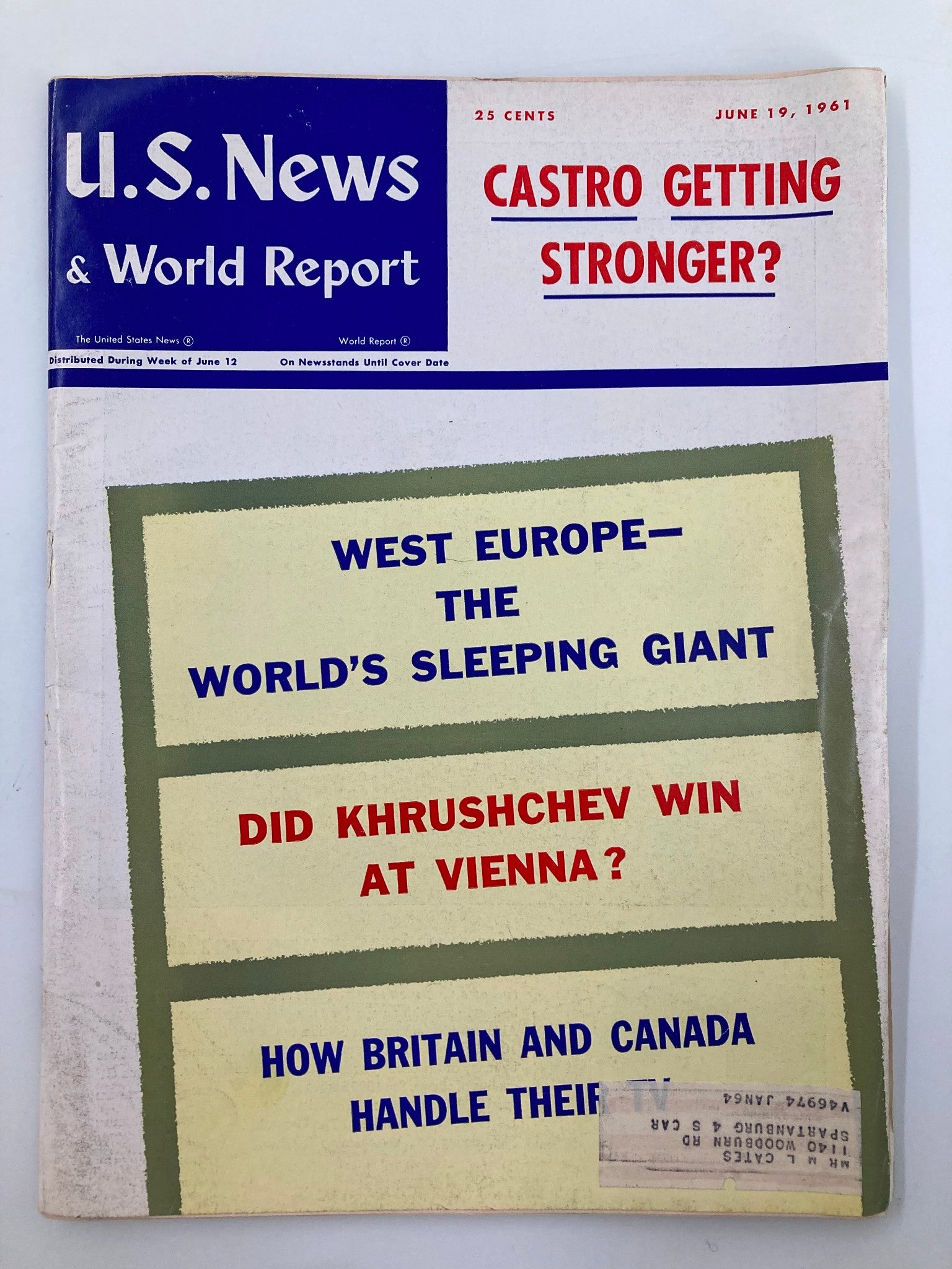 US News & World Report Magazine June 19 1961 West Europe World's Sleeping Giant