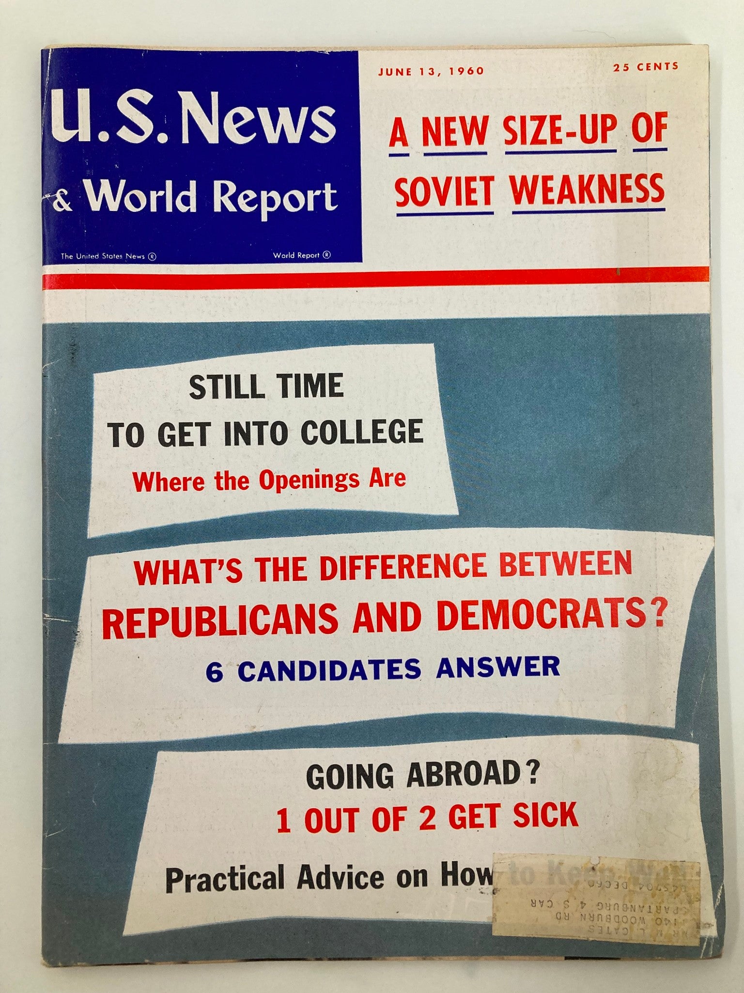 US News & World Report Magazine June 13 1960 A New Size-Up Of Soviet Weakness