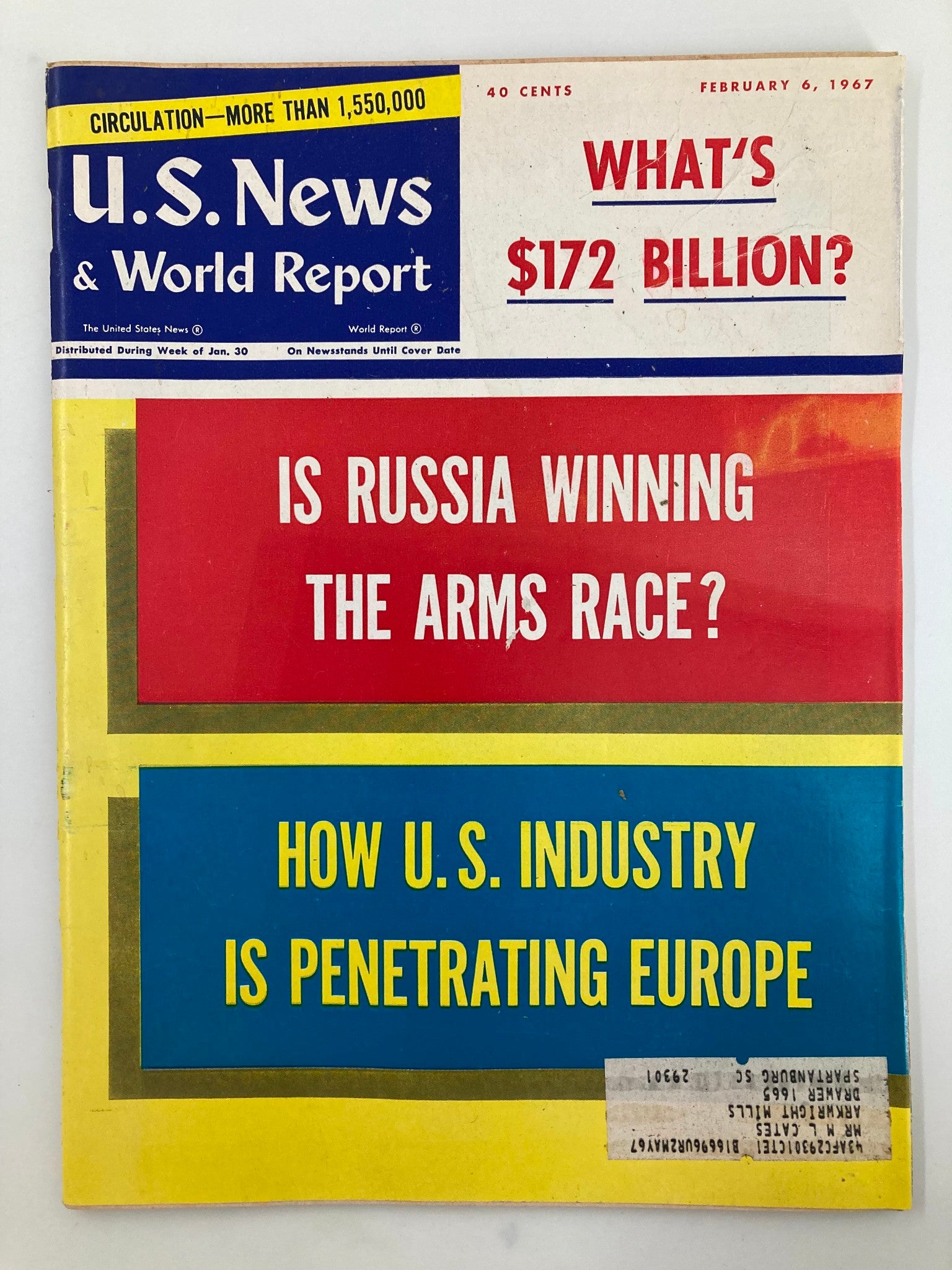 US News & World Report Magazine February 6 1967 Is Russia Winning The Arms Race