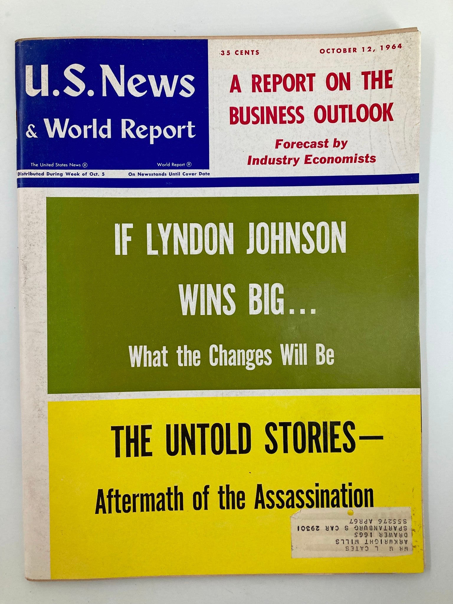 US News & World Report Magazine October 12 1964 If Lyndon Johnson Wins Big