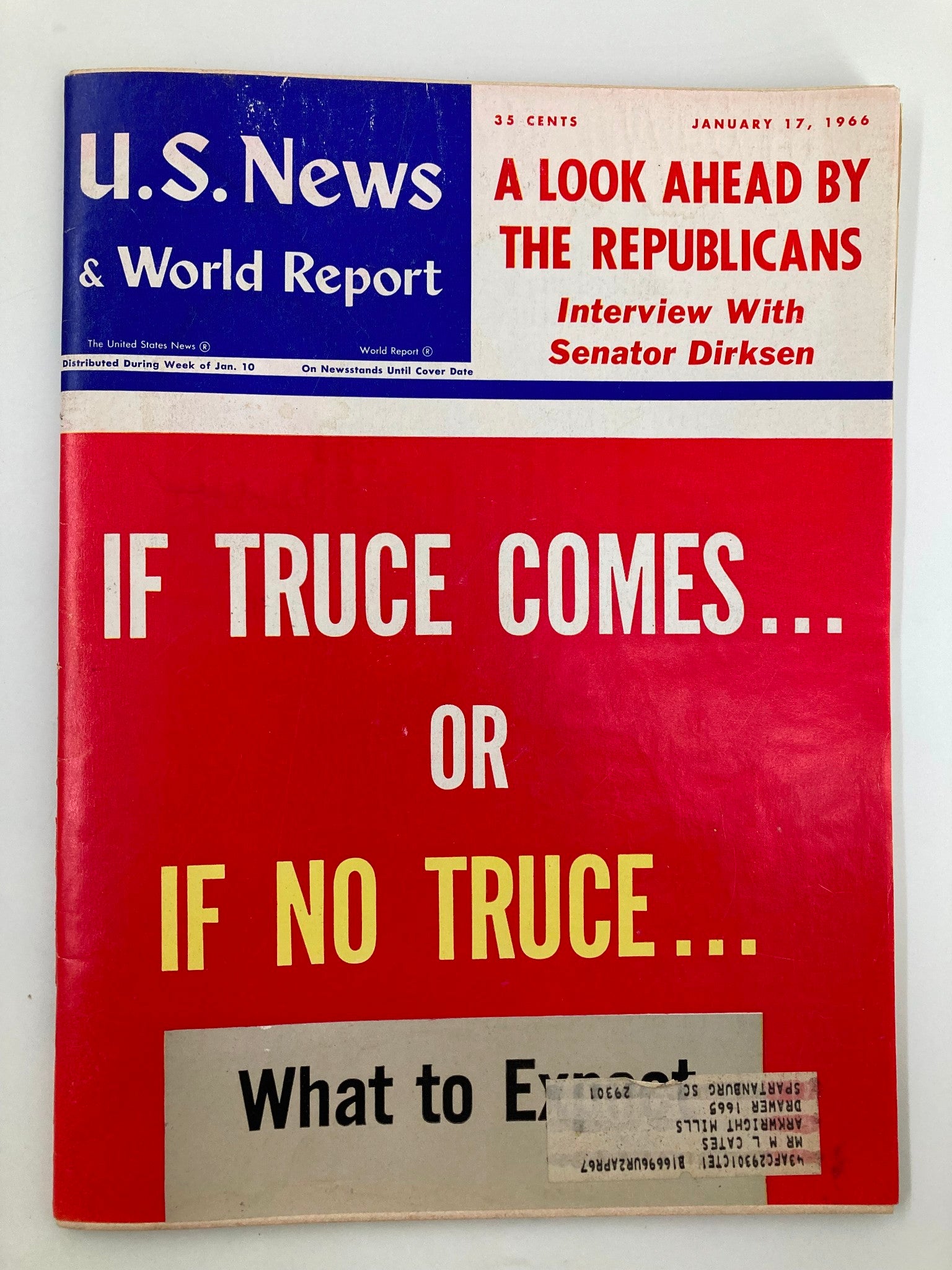 US News & World Report Magazine January 27 1966 A Look Ahead by The Republicans