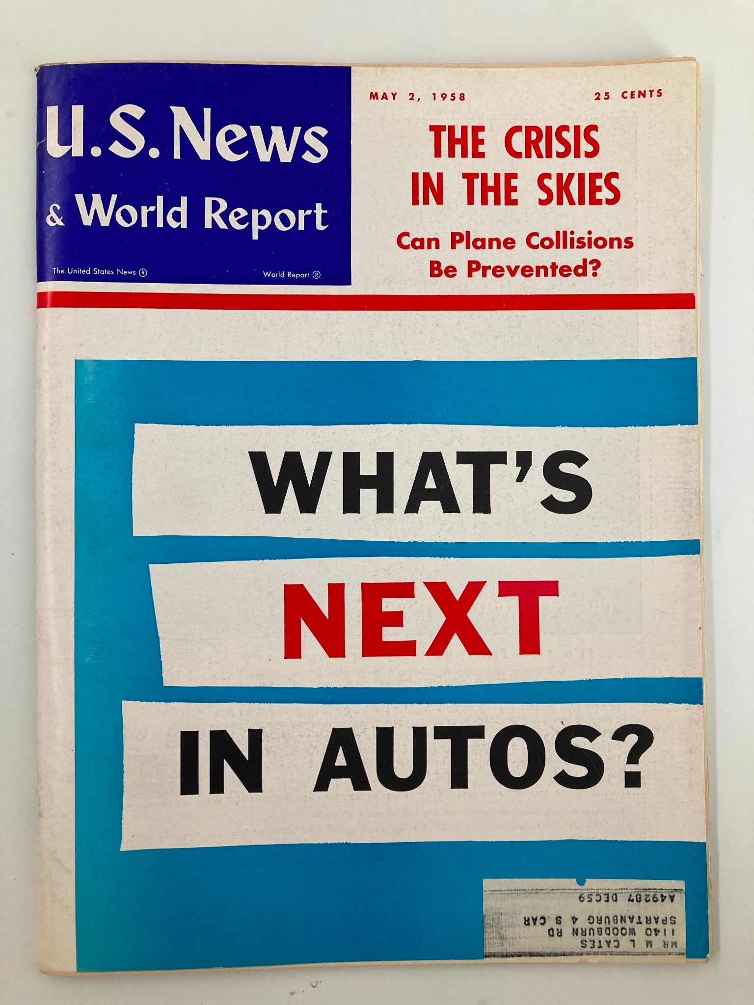 US News & World Report Magazine May 2 1958 The Crisis in The Skies