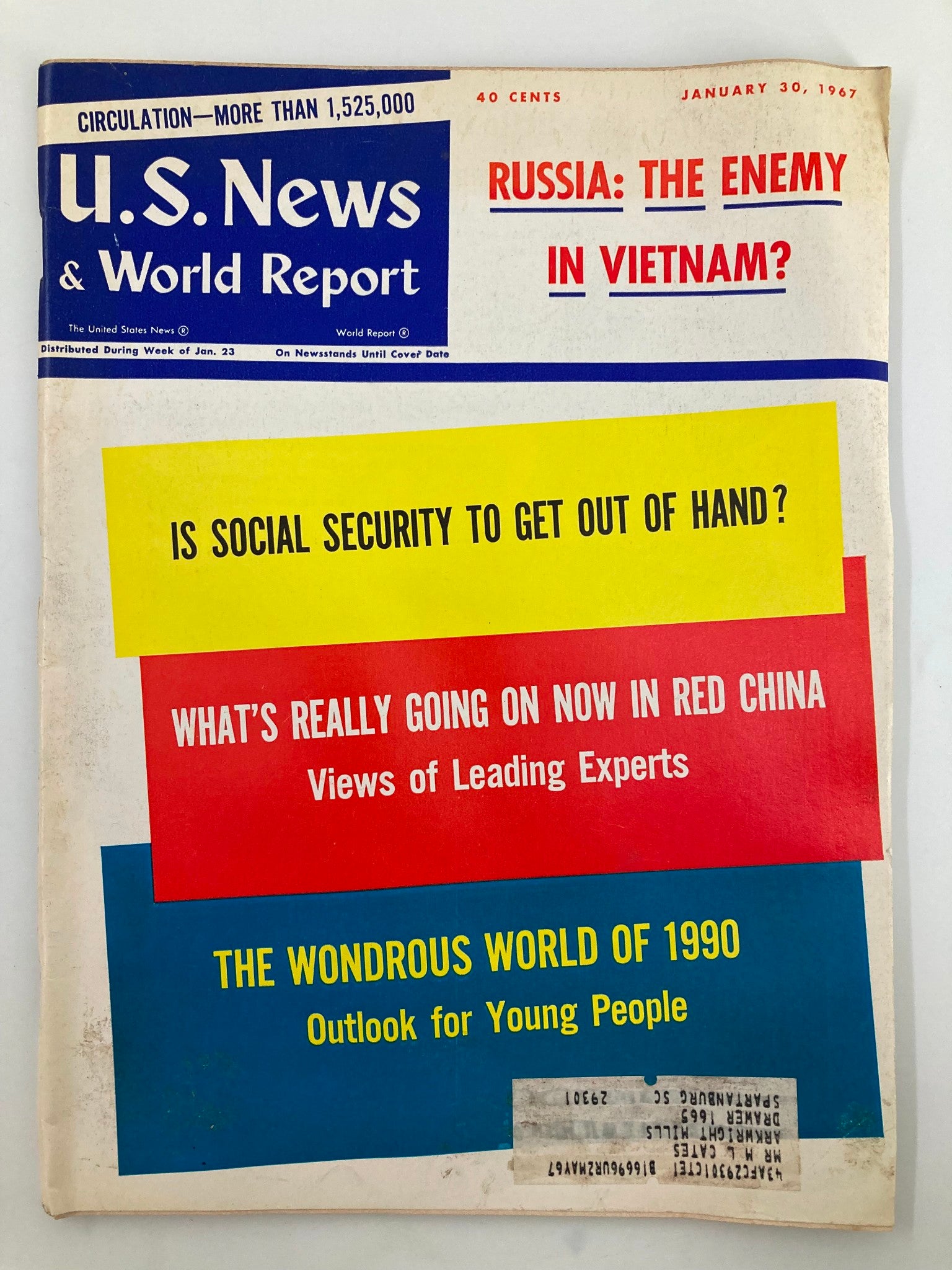 US News & World Report Magazine January 30 1967 Russia The Enemy in Vietnam?