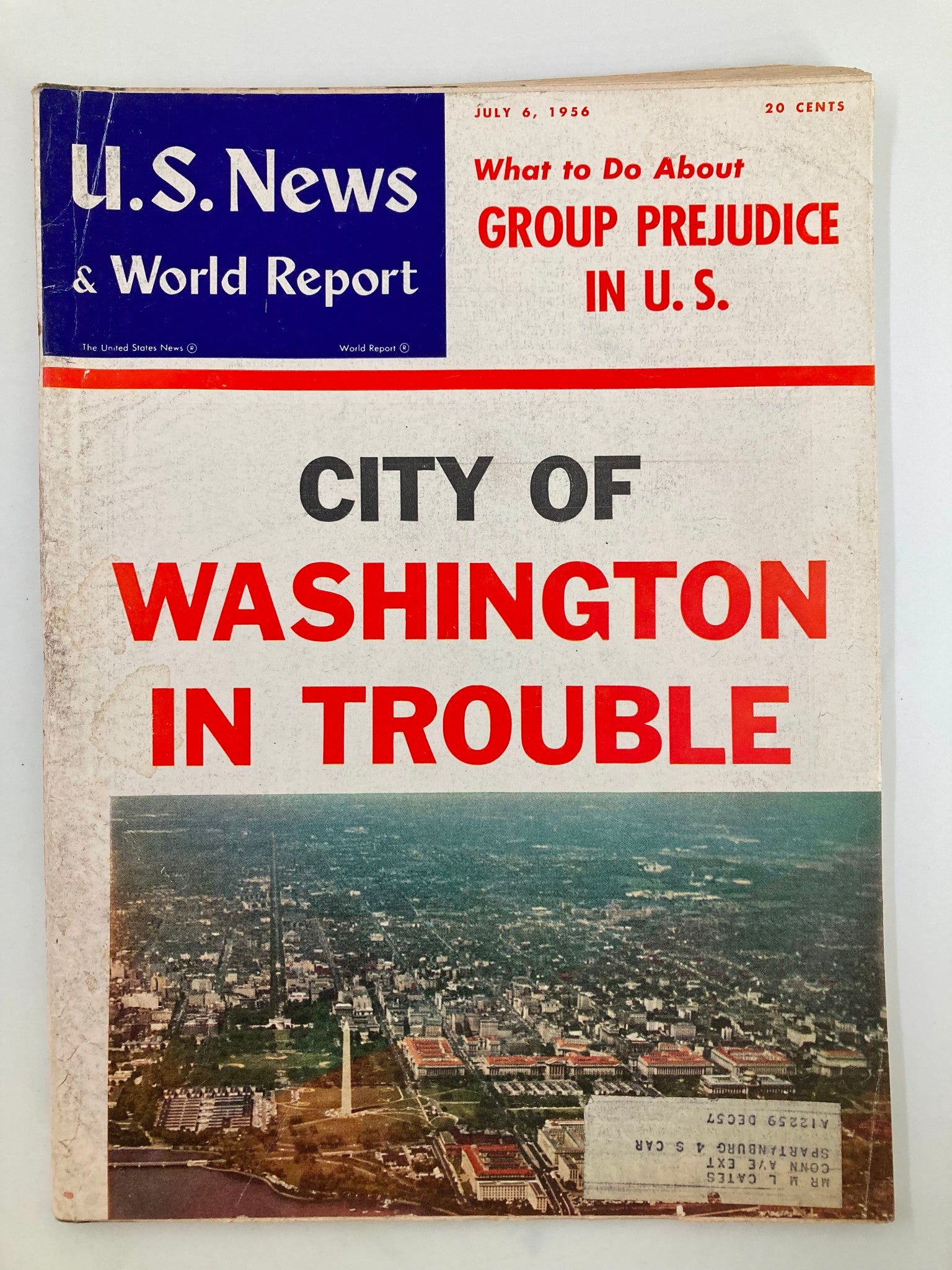 US News & World Report Magazine July 6 1956 City of Washington in Trouble