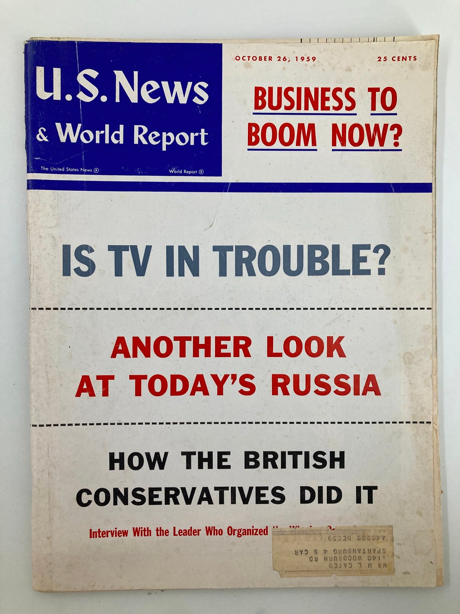 US News & World Report Magazine October 26 1959 Another Look at Today's Russia