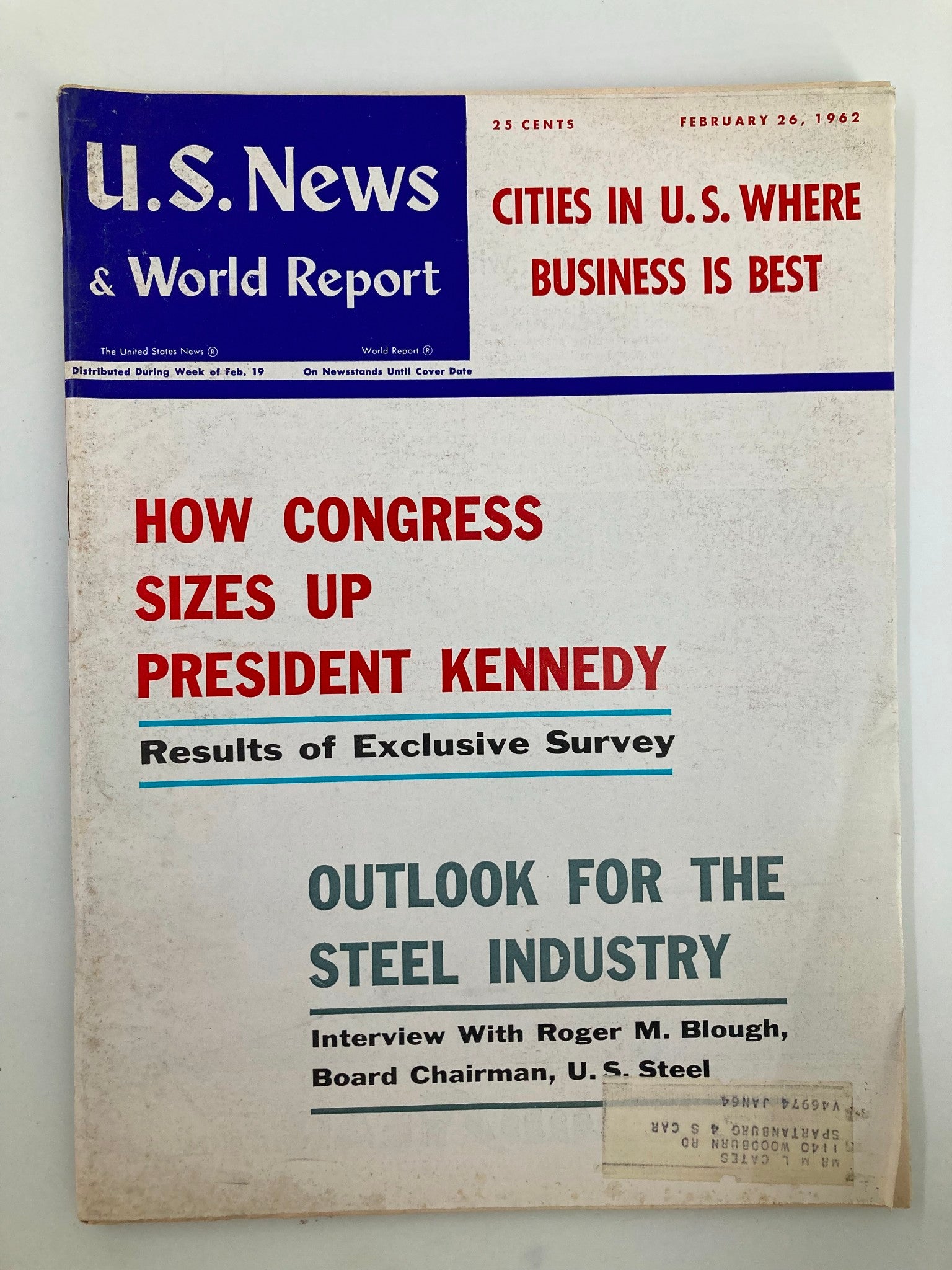 US News & World Report Magazine February 26 1962 How Congress Sizes Up Kennedy