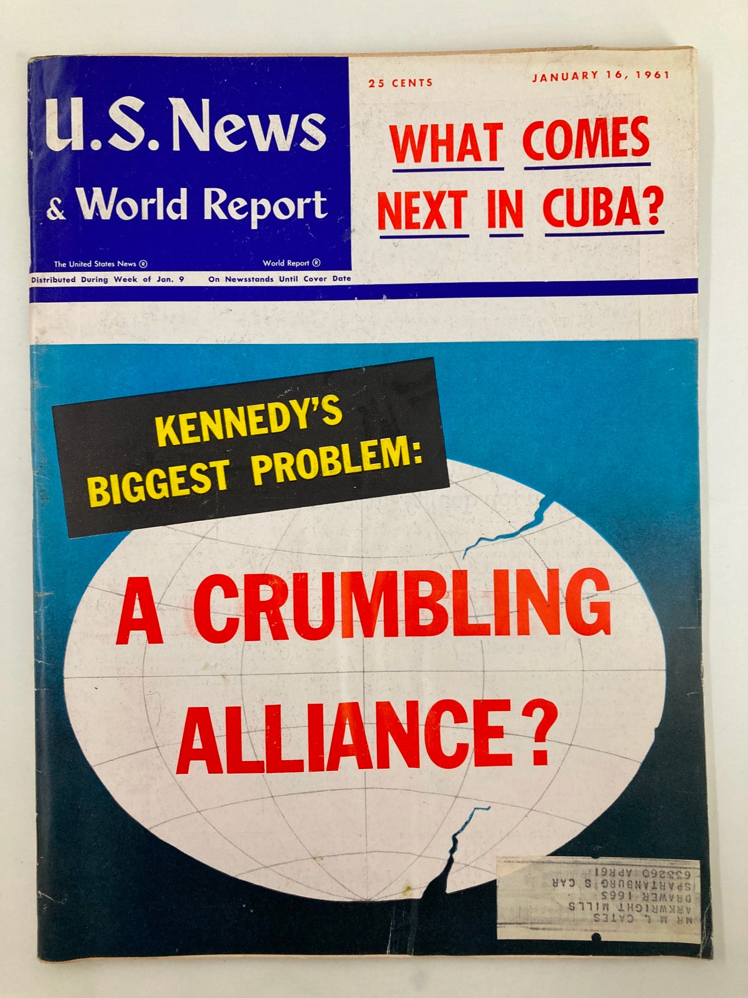 US News & World Report Magazine January 16 1961 Kennedy's Biggest Problem